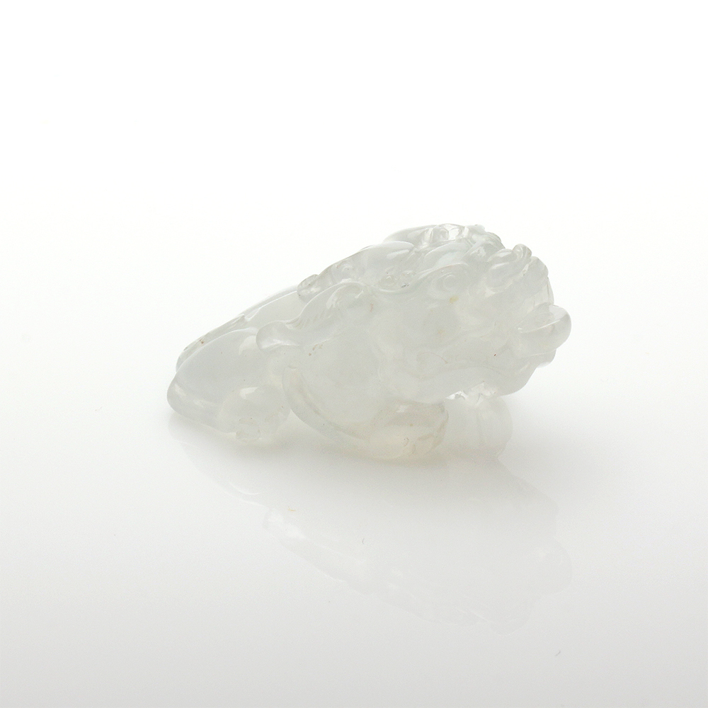 【雅紅珠寶】天然冰種白翡翠玉項鍊-招財貔貅-N0362