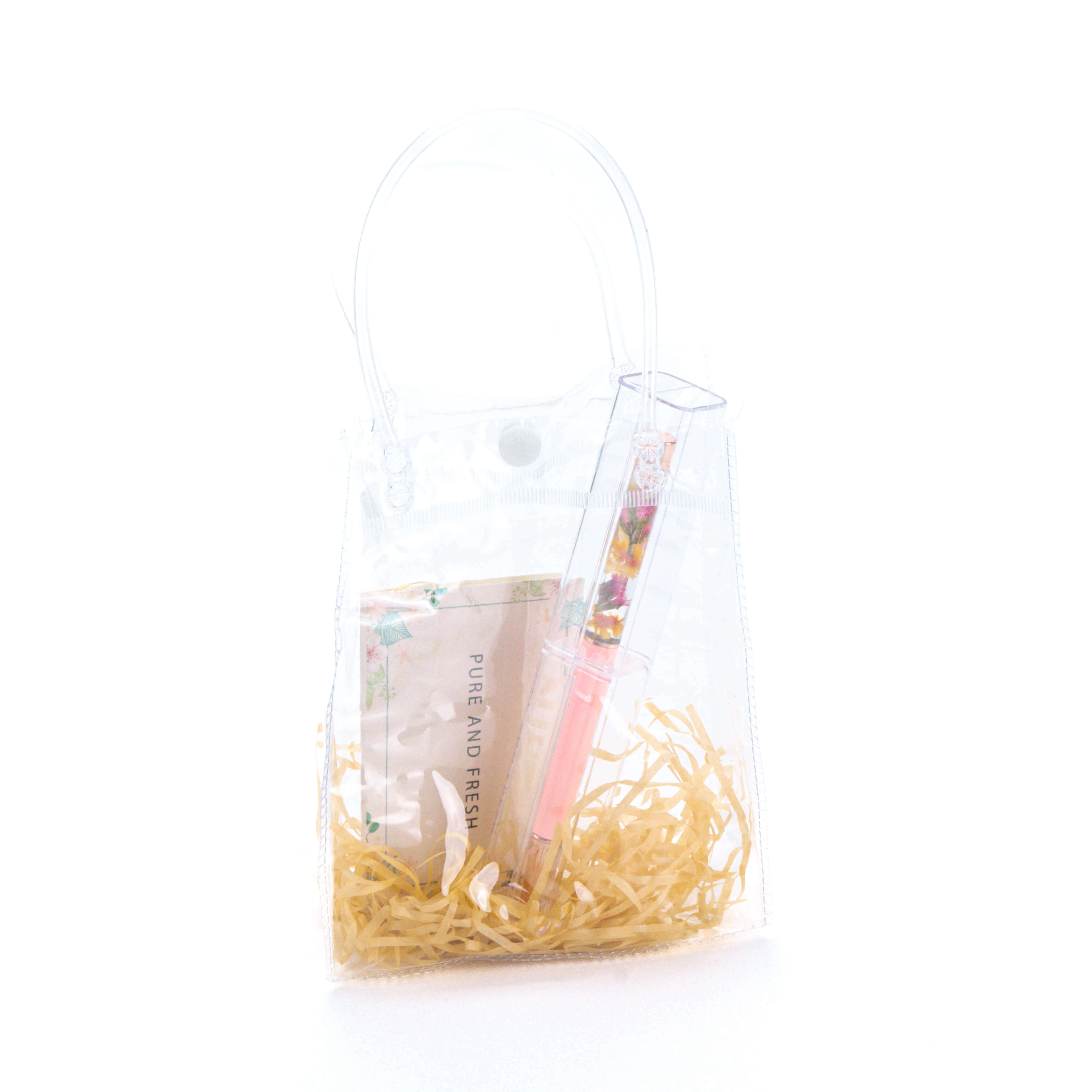 【時光花伴】浮游花水晶筆+卡片提袋組