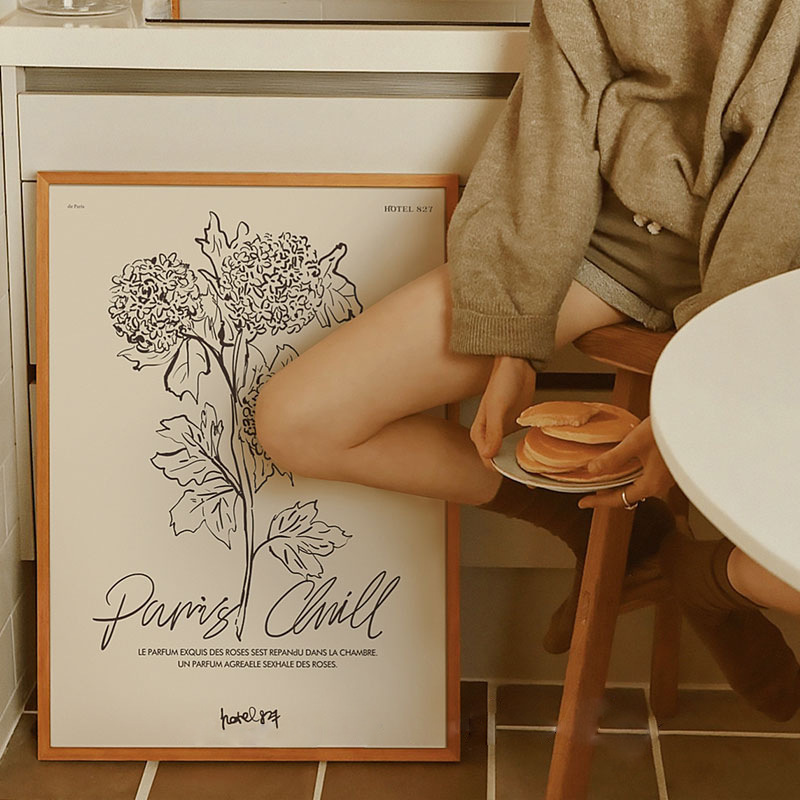 《2281》北歐極簡風花卉線條裝飾掛畫