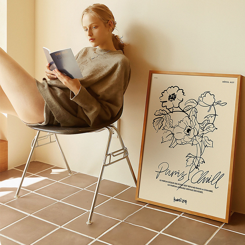 《2281》北歐極簡風花卉線條裝飾掛畫