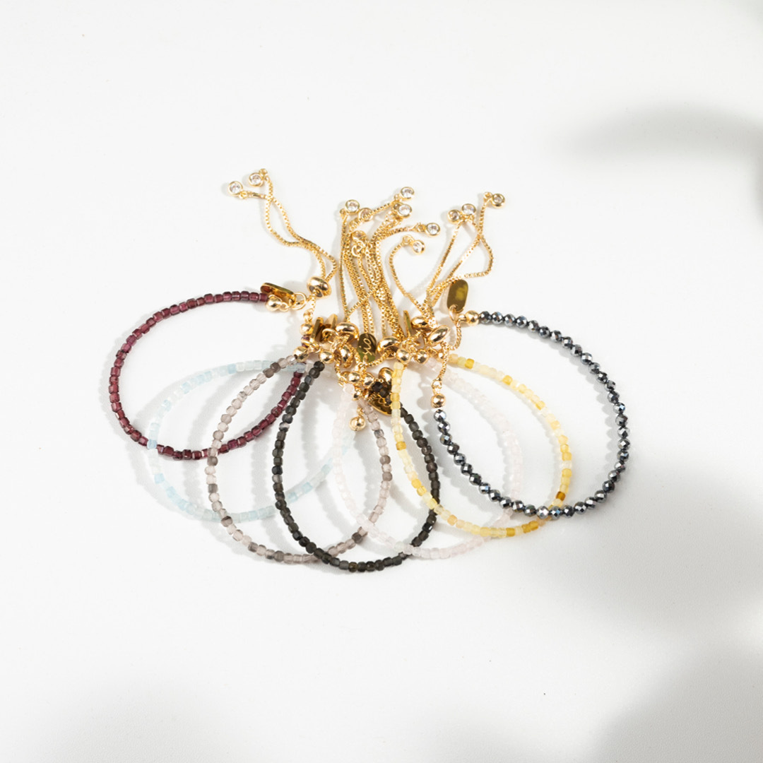 【糖漬】極細方糖水晶手鍊/水晶手串-多種水晶可選