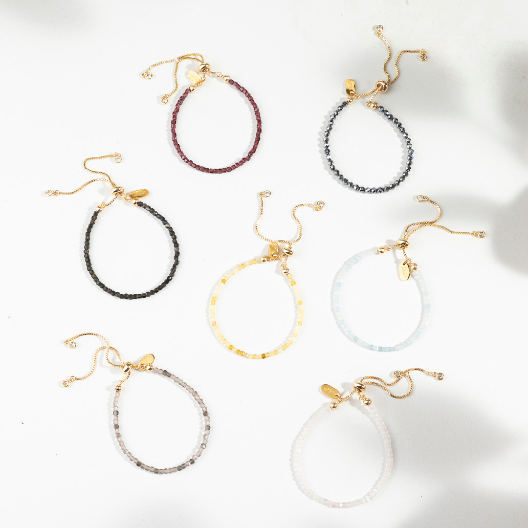 【糖漬】極細方糖水晶手鍊/水晶手串-多種水晶可選