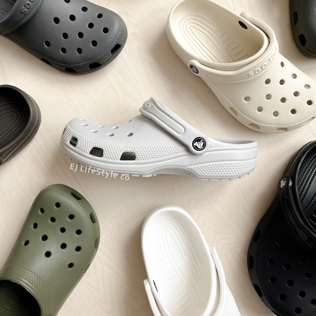 CROCS CLASSIC CLOG 經典款 布希鞋 洞洞鞋 男女鞋 黑 灰 米白 奶茶 軍綠 10001 / 現+調