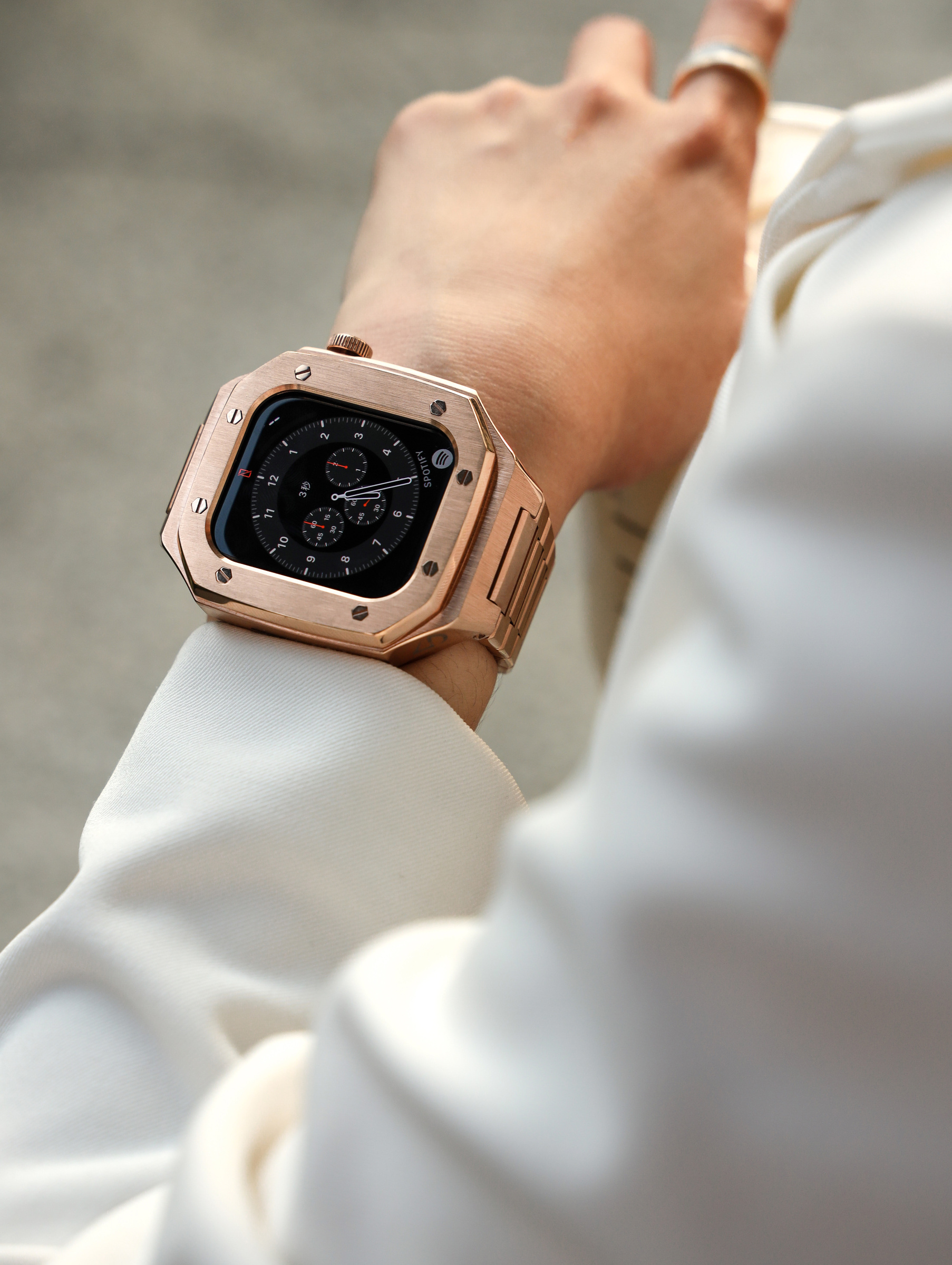 Apple Watch 不銹鋼錶殼 44mm - 玫瑰金色 Apple 錶殼 手錶保護殼 含錶帶 錶盒 一年保固