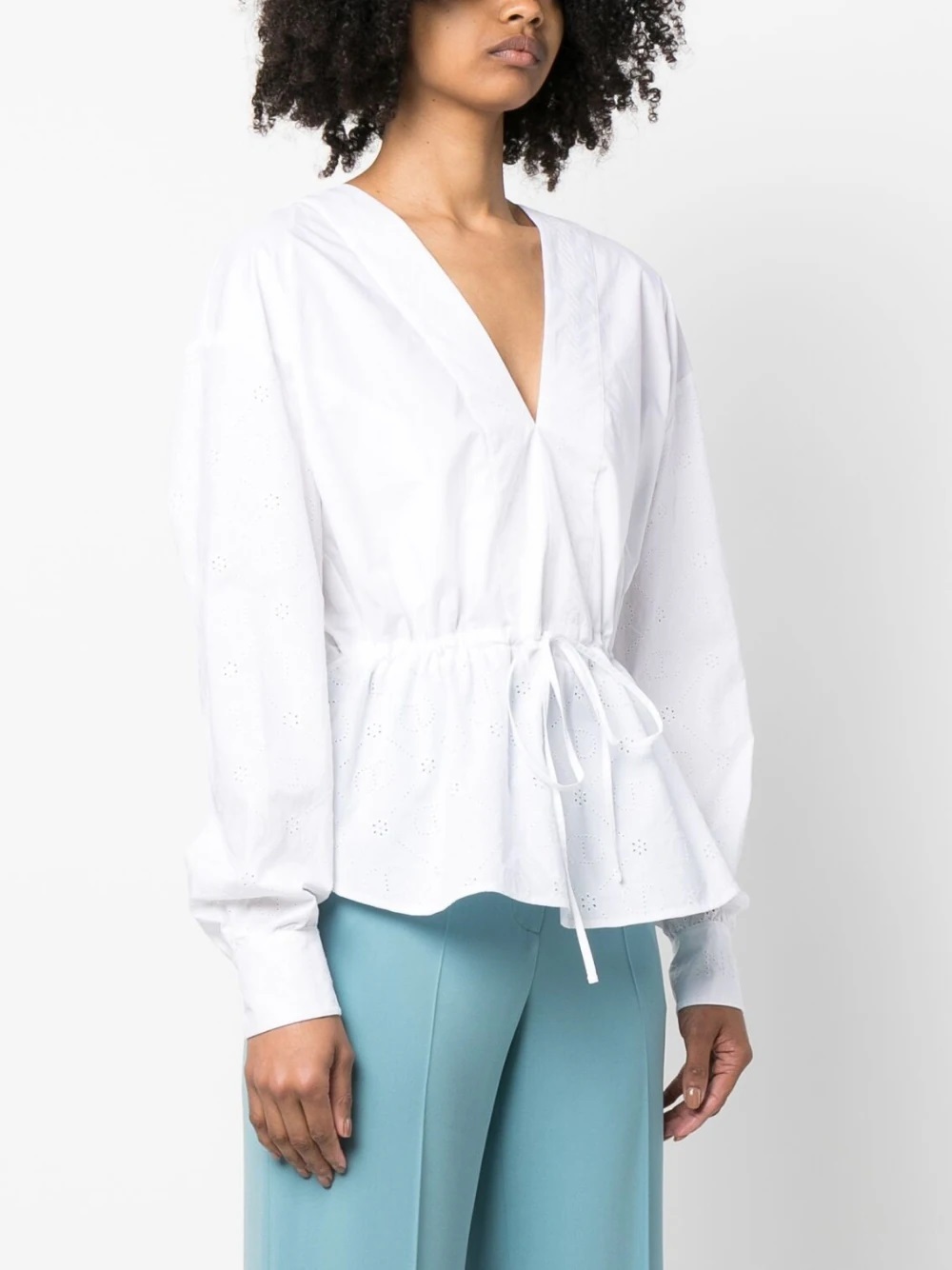 V領束腰立體上衣