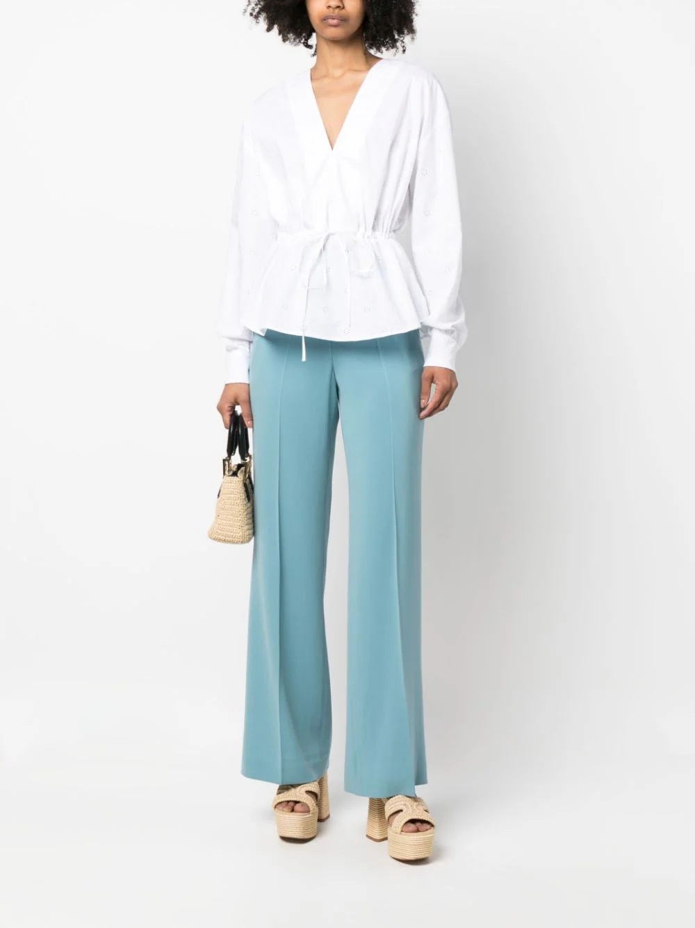 V領束腰立體上衣