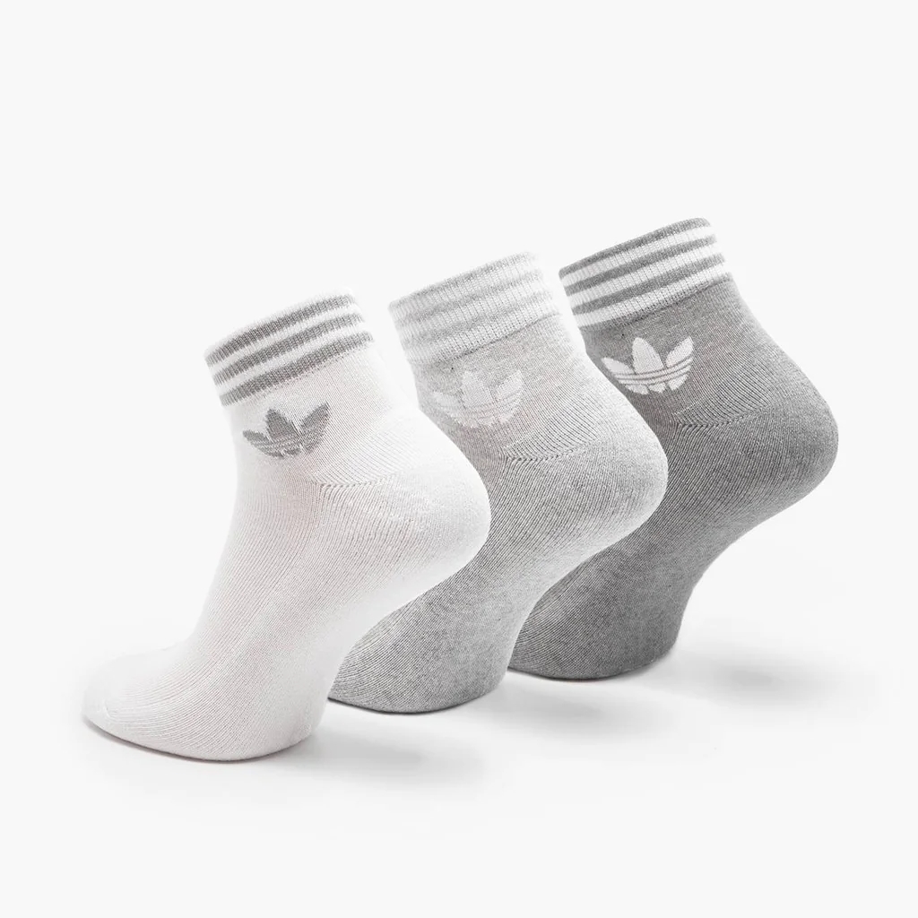 Adidas Originals Socks 漸層灰 白色 深灰 中筒襪 腳踝襪 襪子 三葉草 H32341