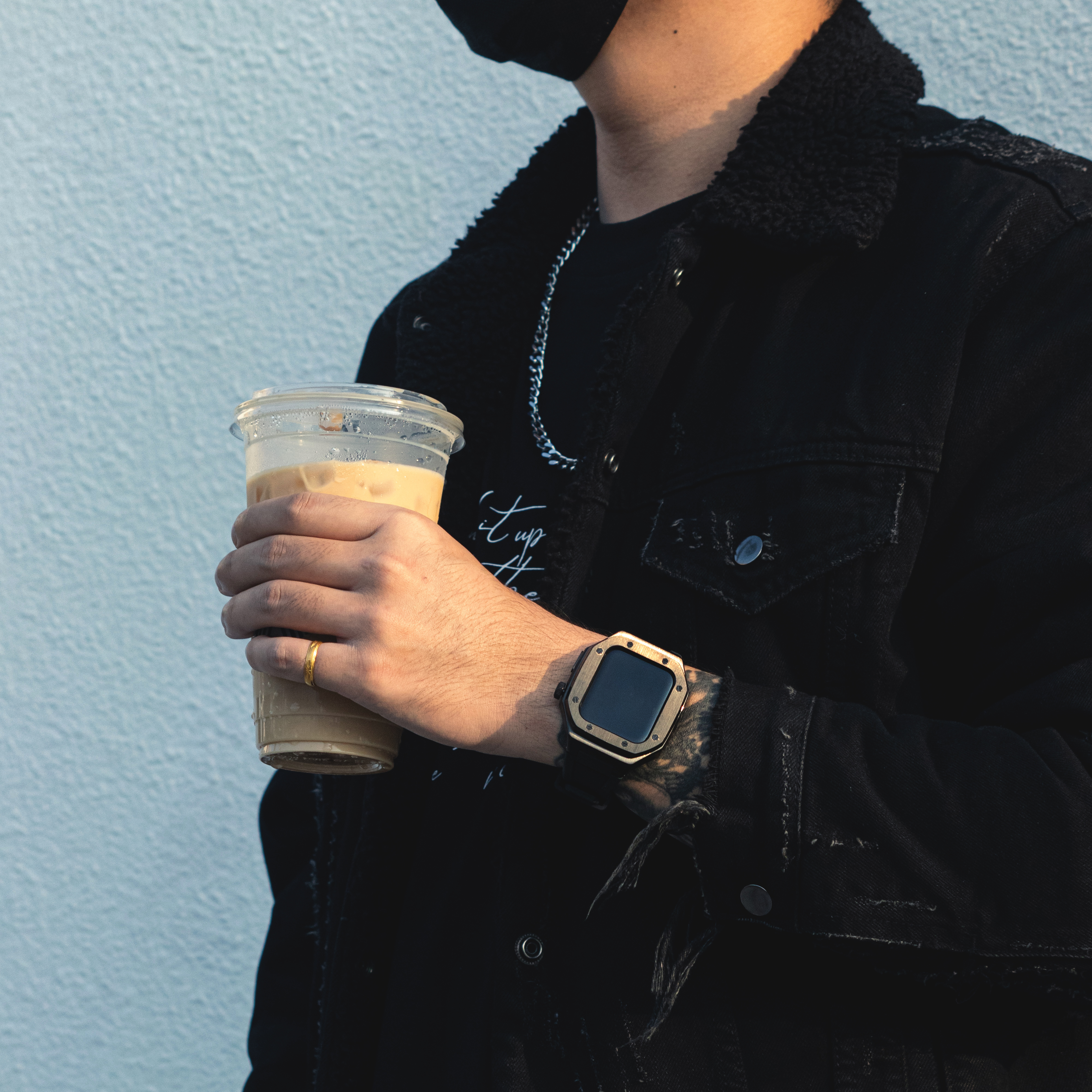 Apple Watch 不銹鋼錶殼 44mm - 黑框 矽膠錶帶 運動錶帶  Apple 錶殼 手錶保護殼 含錶帶 錶盒 一年保固