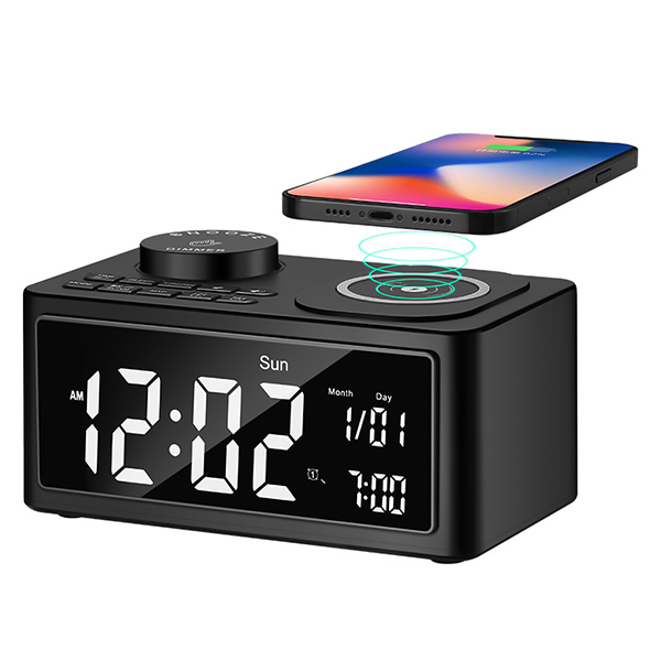 Japan AKI Multifunctional Mobile Phone Charging Alarm Clock Bluetooth Speaker Date Radio Music Player (A0166)