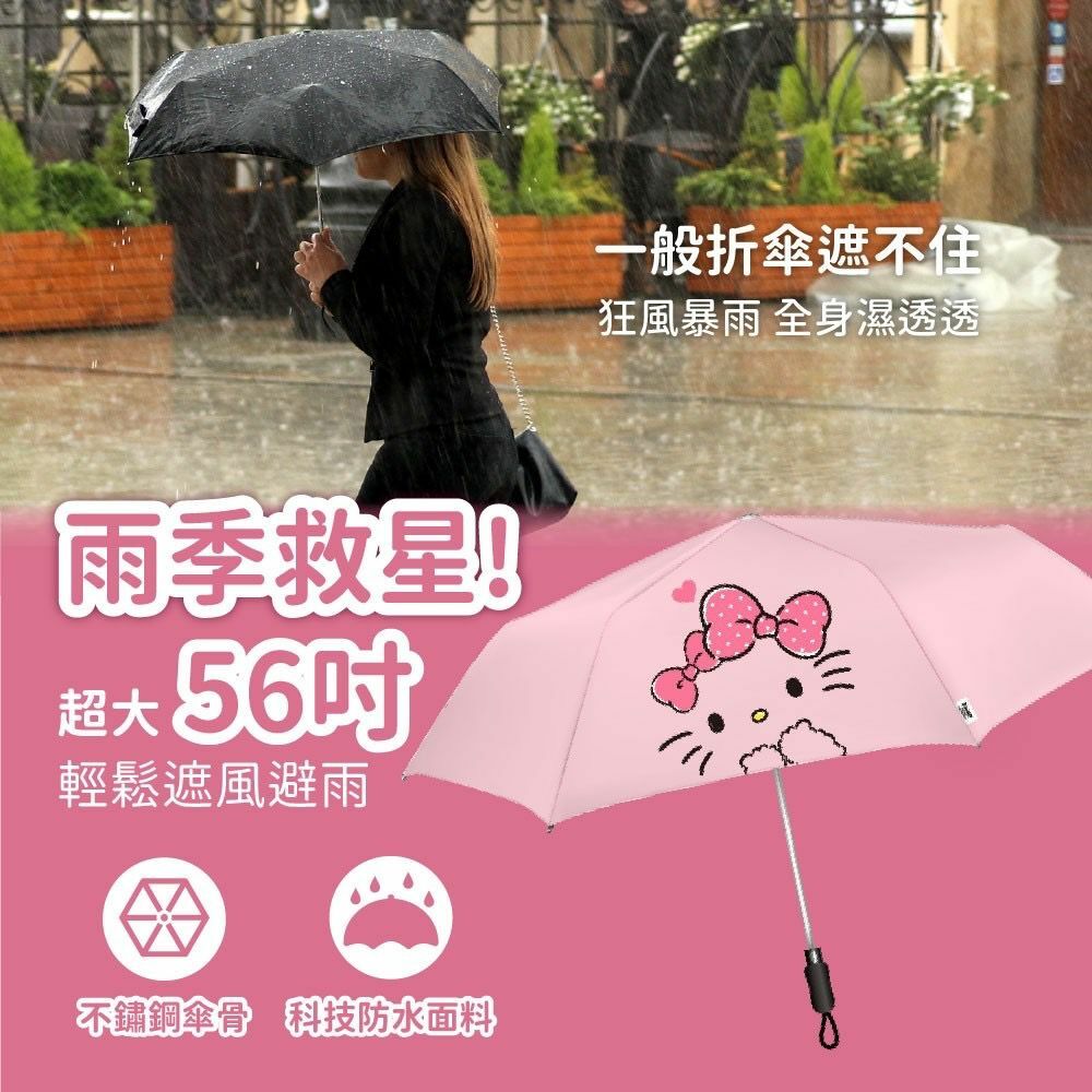 台灣HELLO KITTY巨無霸自動摺疊傘 粉紅甜心款