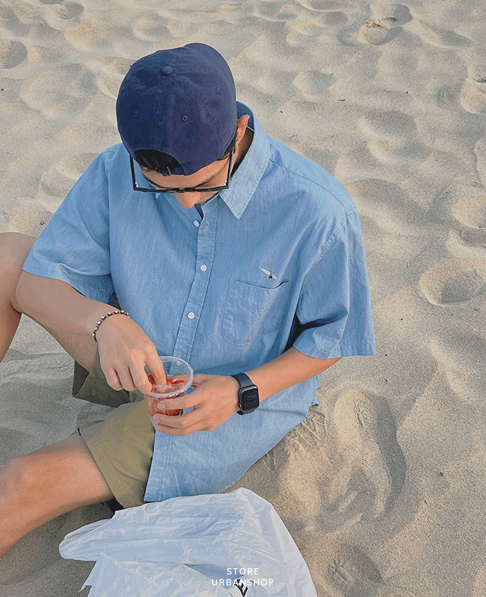 夏天海邊刺繡短襯衫 / 1 / 不提供退換貨