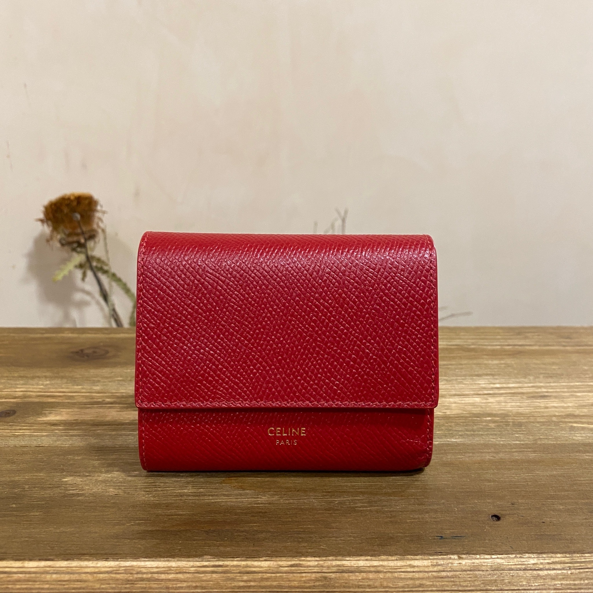 Celine trifold wallet pink