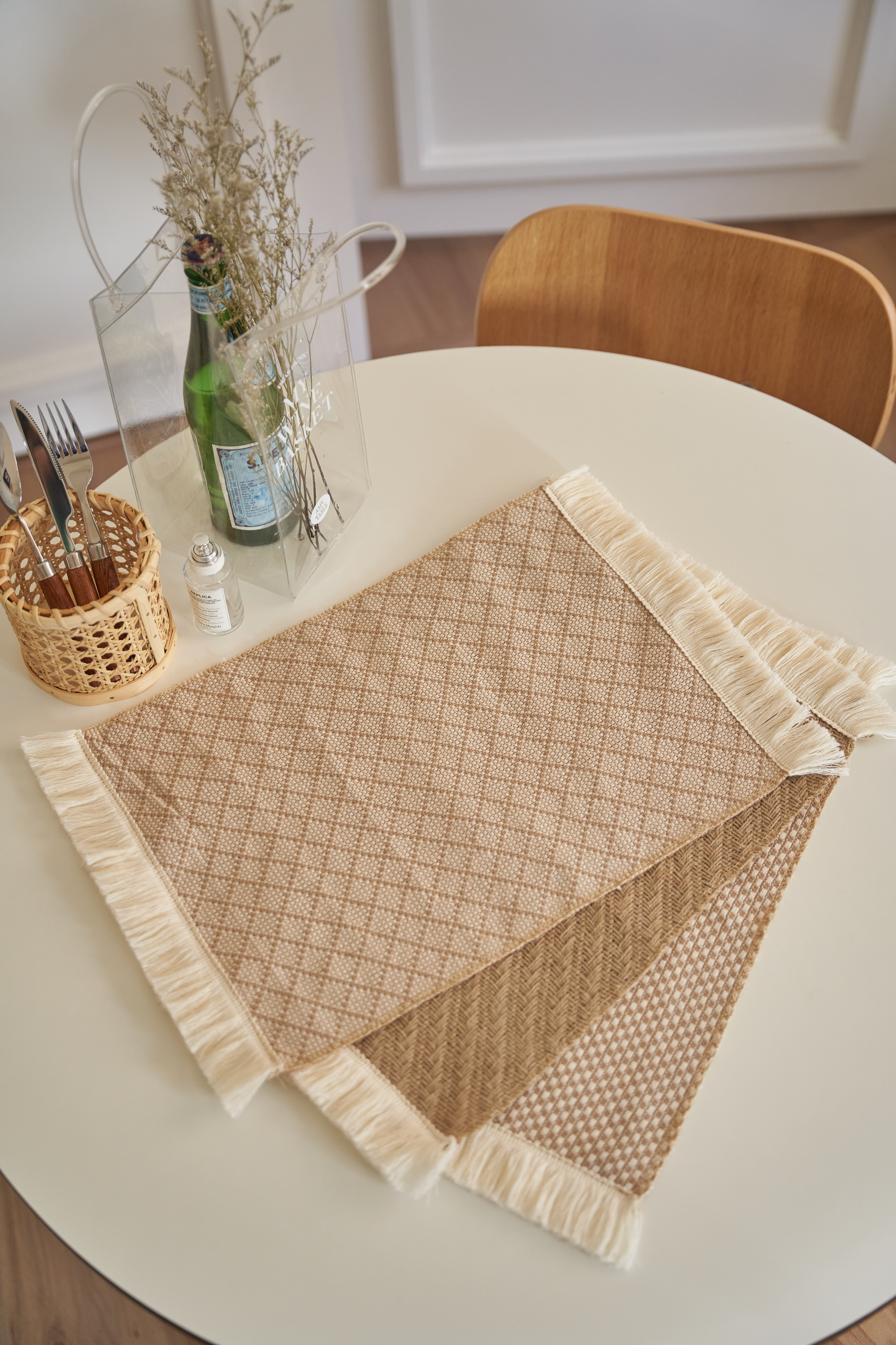 棉麻流蘇餐墊