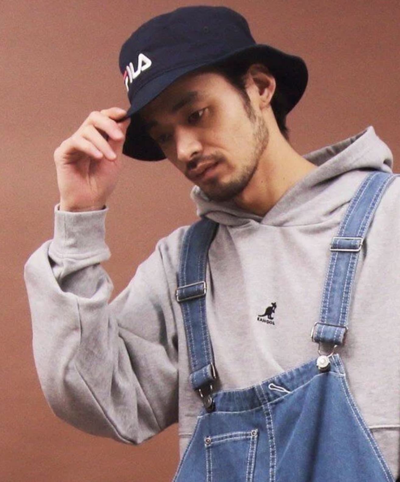 日版 Fila Logo 漁夫帽 - 軍藍色