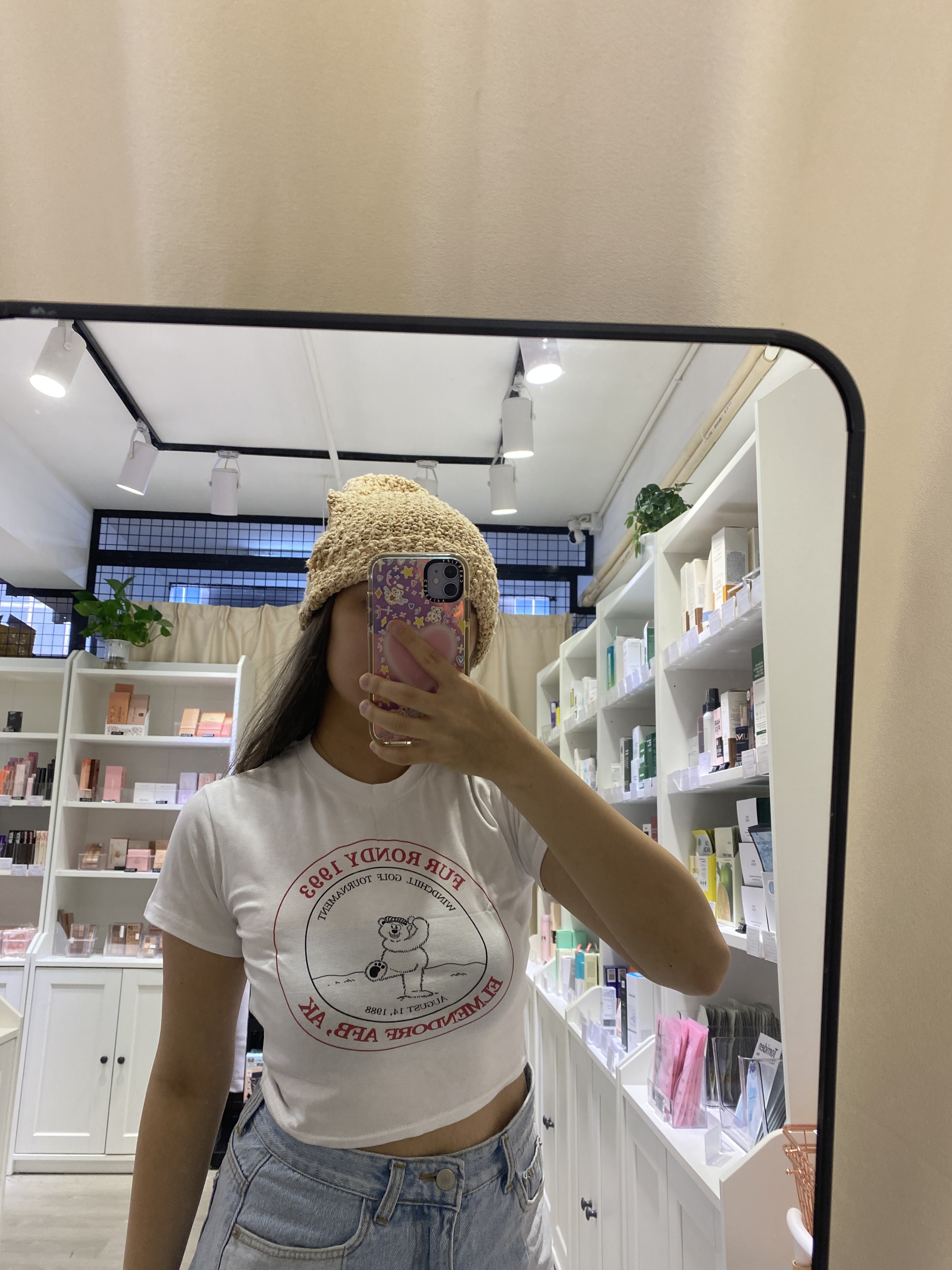 07《預訂品》bear crop tee （白色現貨）