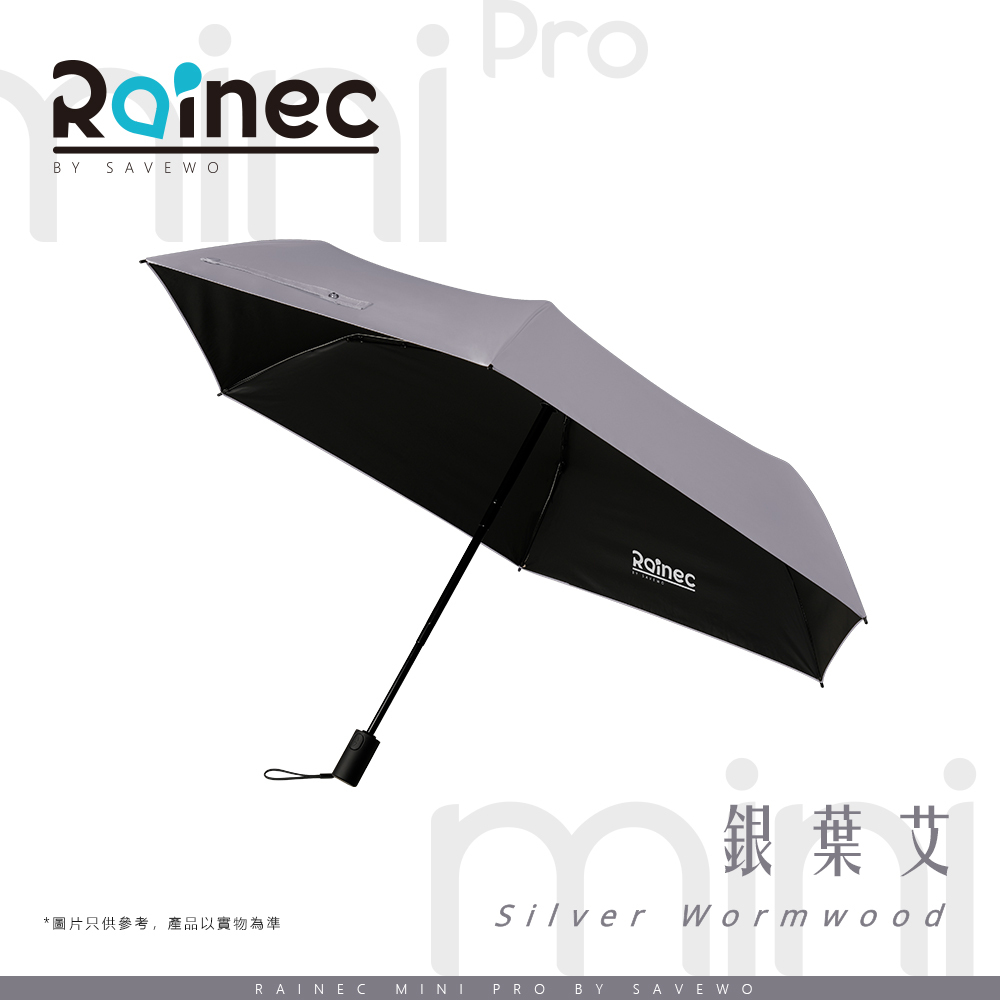 Rainec mini Pro - Safety Foldable Automatic Umbrella  (Silver Wormwood)