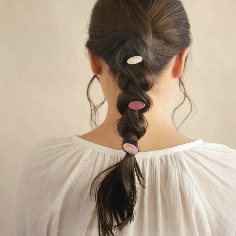 拼色橢圓形髮夾set