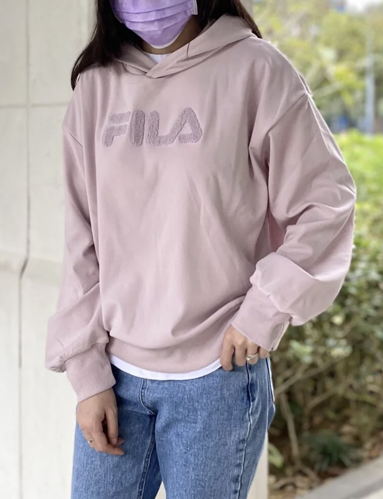 日版 FILA 立體刺繡LOGO連帽衛衣