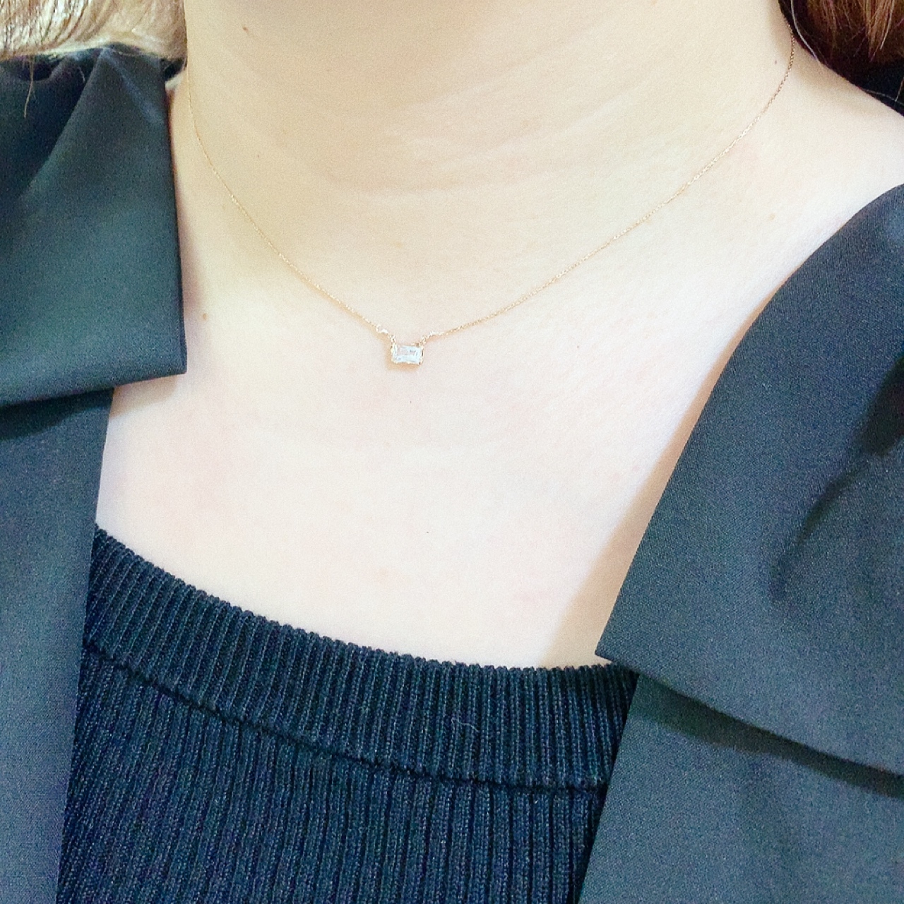 [日本制] 方形閃石頸鏈