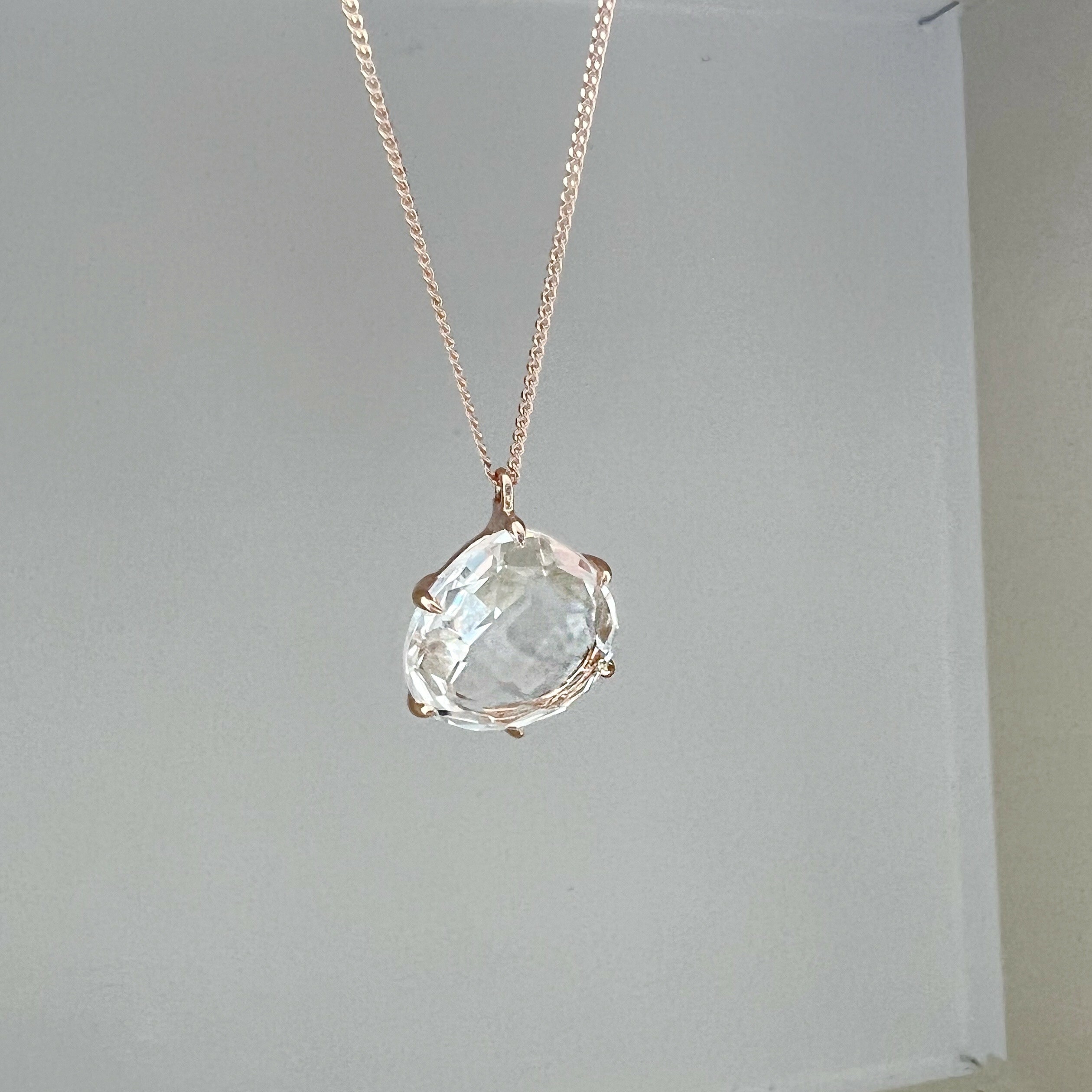 14K大飯糰白水晶項鍊