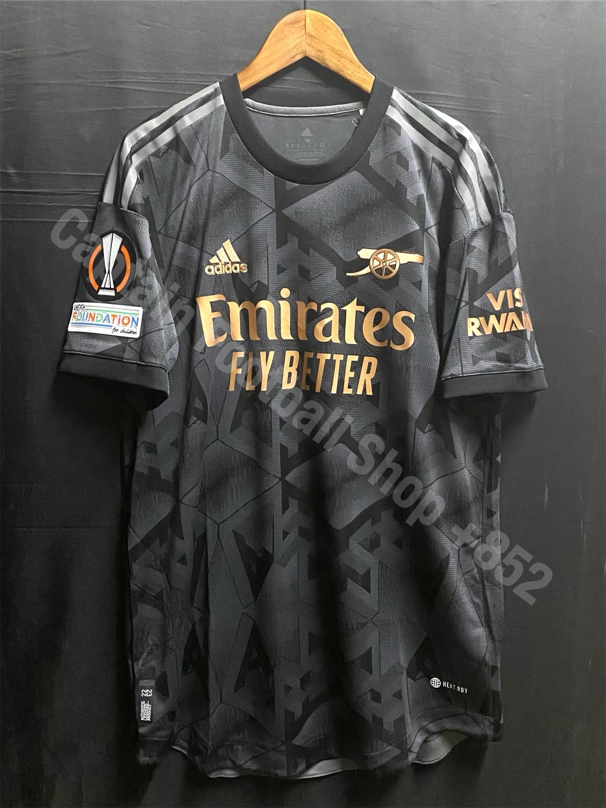 (球員版) 阿仙奴 2022-2023 歐霸盃 Adidas 黑金作客球員版球衣 #8 ODEGAARD