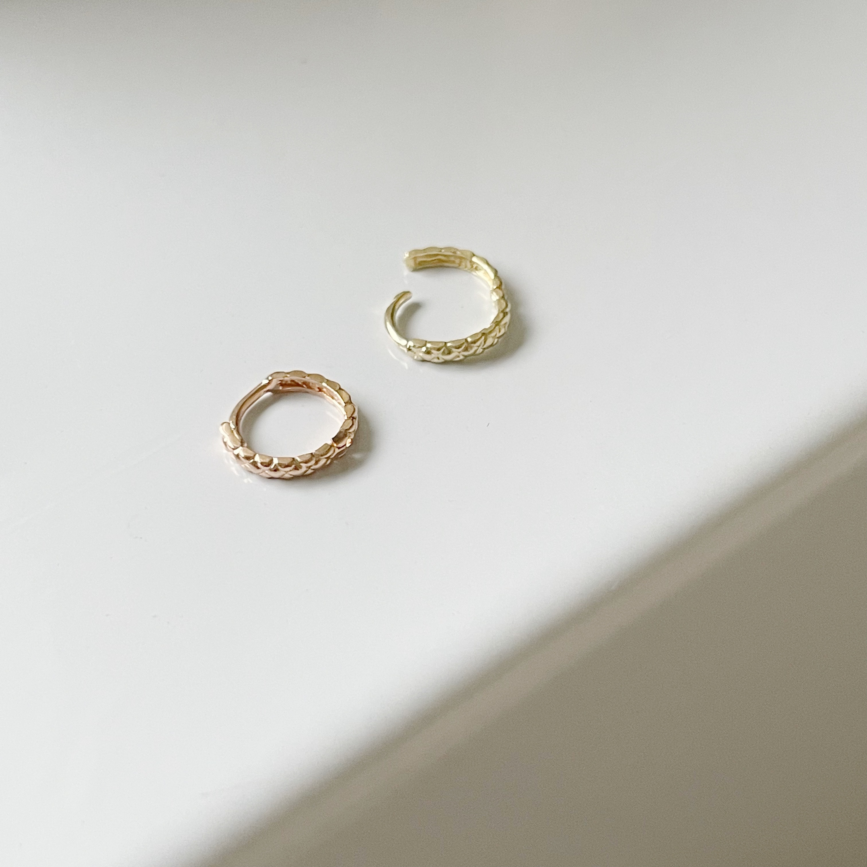 14K簡約Coco扣式耳圈