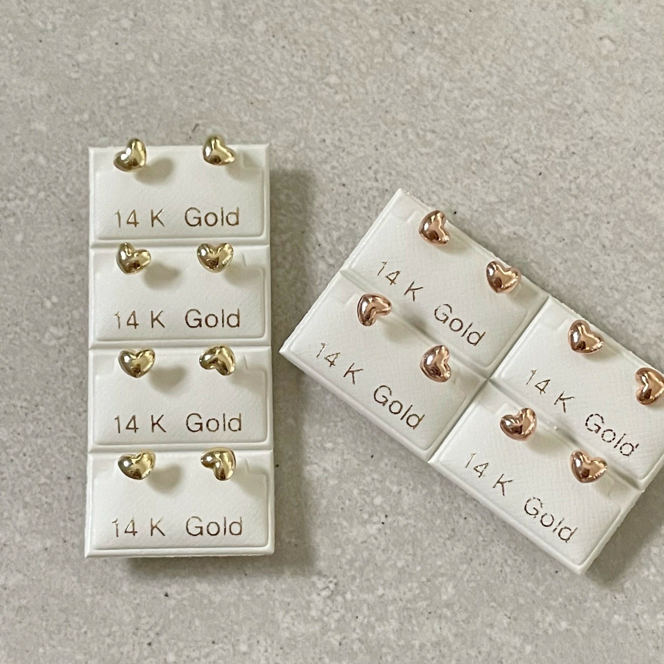 14K澎澎愛心轉珠耳環(單)