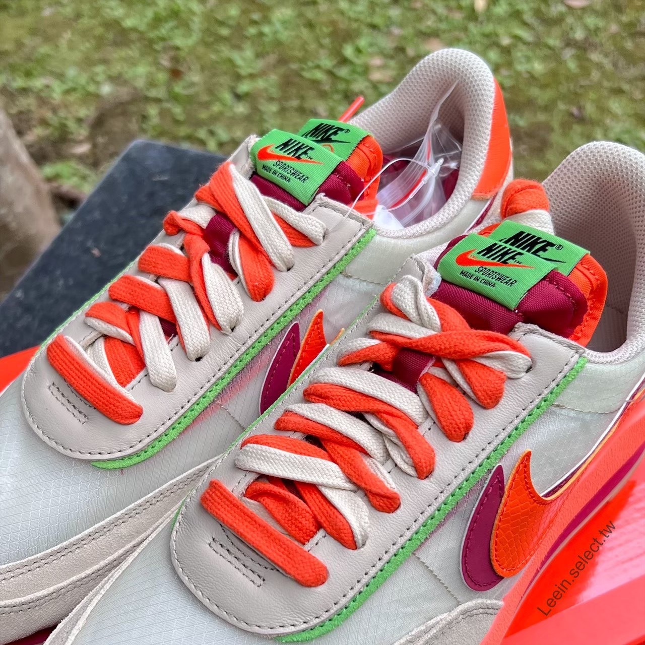 Nike LDWaffle x Sacai x CLOT Orange Blaze 米白橘 陳冠希 三方聯名 解構
