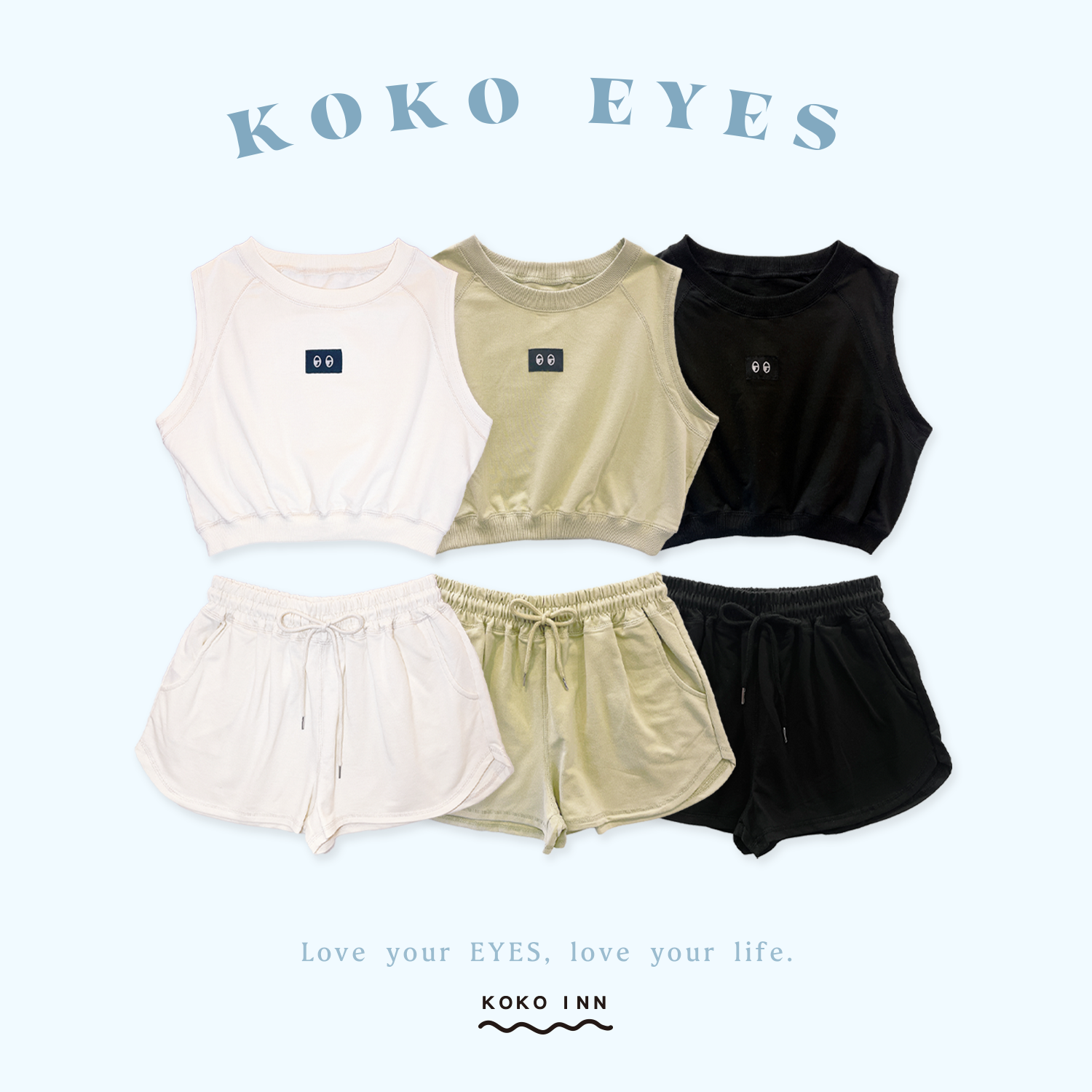 KOKOEYES 短版無袖車線套裝