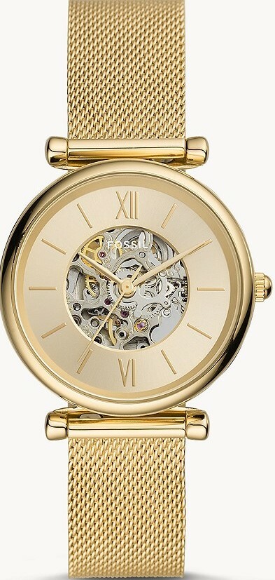 萬年鐘錶 - Fossil   經典全金透視機械機芯米蘭錶帶女錶 ME3250 錶徑35MM