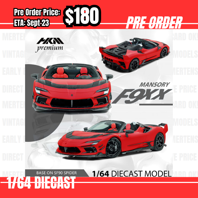 Pre Order-$180 HKM Premium 1:64 Ferrari SF90 F9XX Mansory Spider Red [OD31/05]