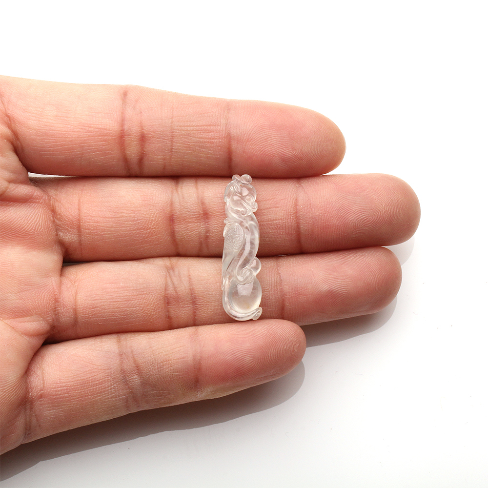 【雅紅珠寶】天然玻璃種白翡翠玉項鍊-龍鳯呈祥-N0363