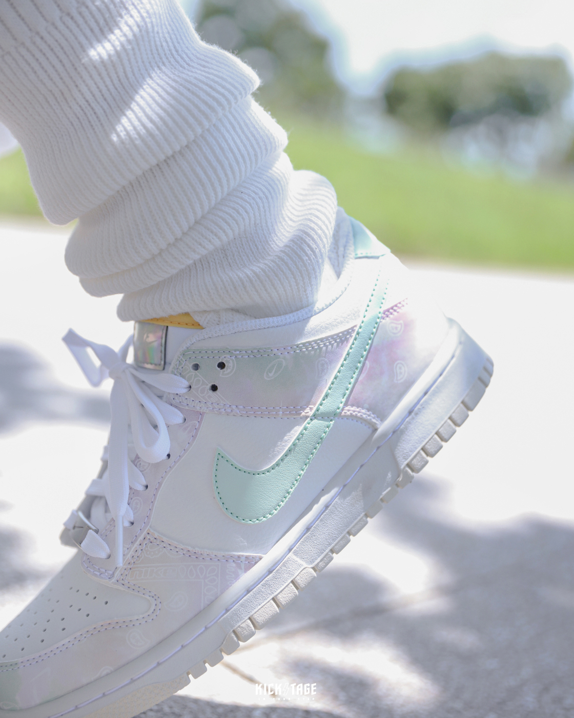 大童鞋女生尺寸NIKE DUNK LOW (GS) 珊瑚粉綠雲彩渲染變形蟲低筒休閒鞋