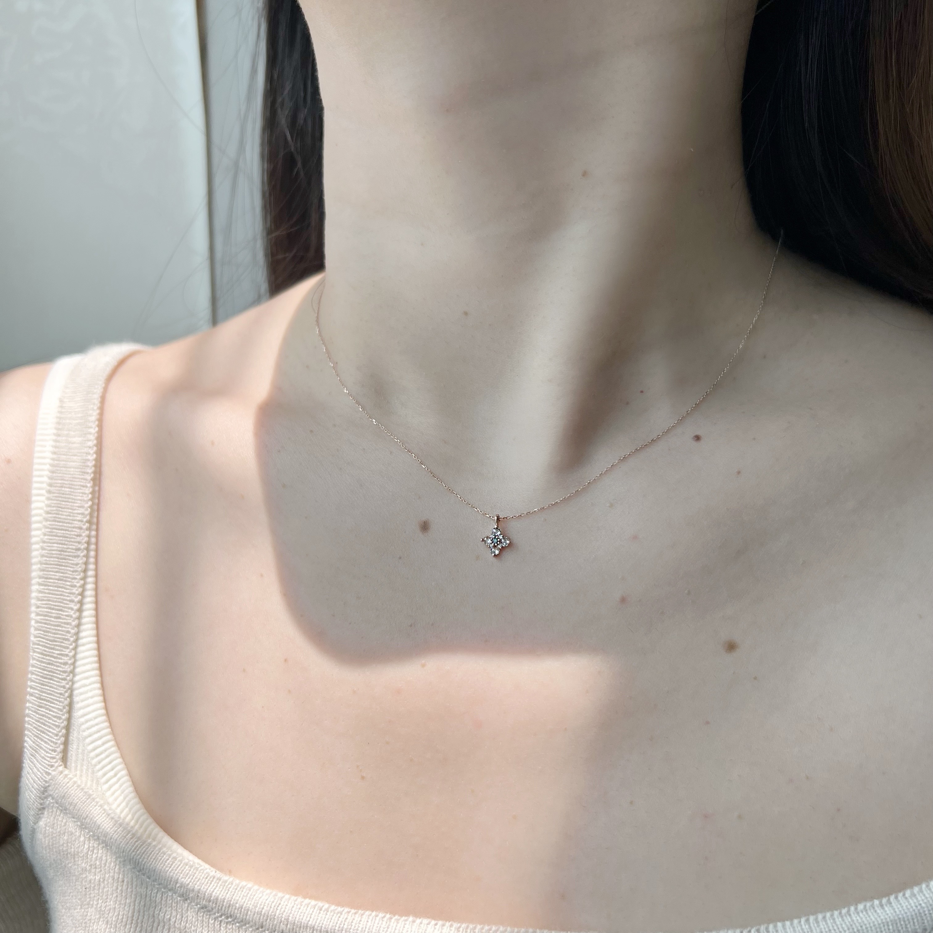 14K Fortunate棕鑽石項鍊