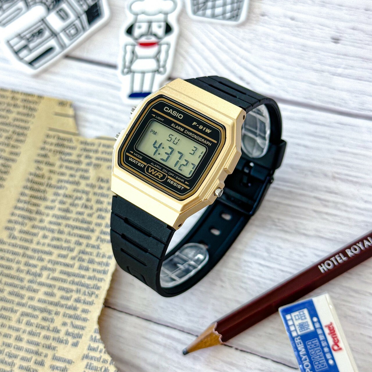 【CASIO 卡西歐】經典方形復古運動電子錶 F-91WM-9A 35.2mm 現代鐘錶