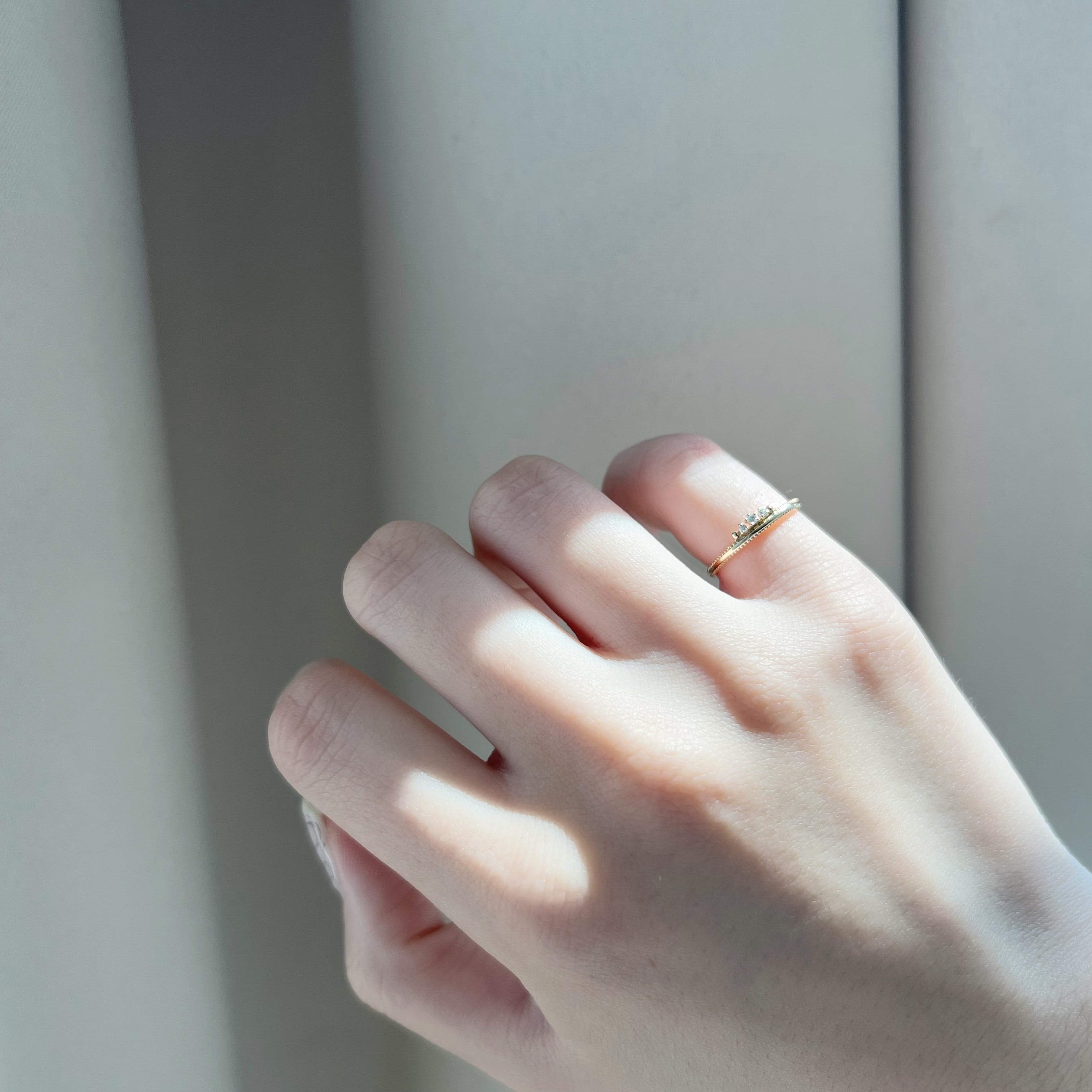 14K滾邊真鑽戒指