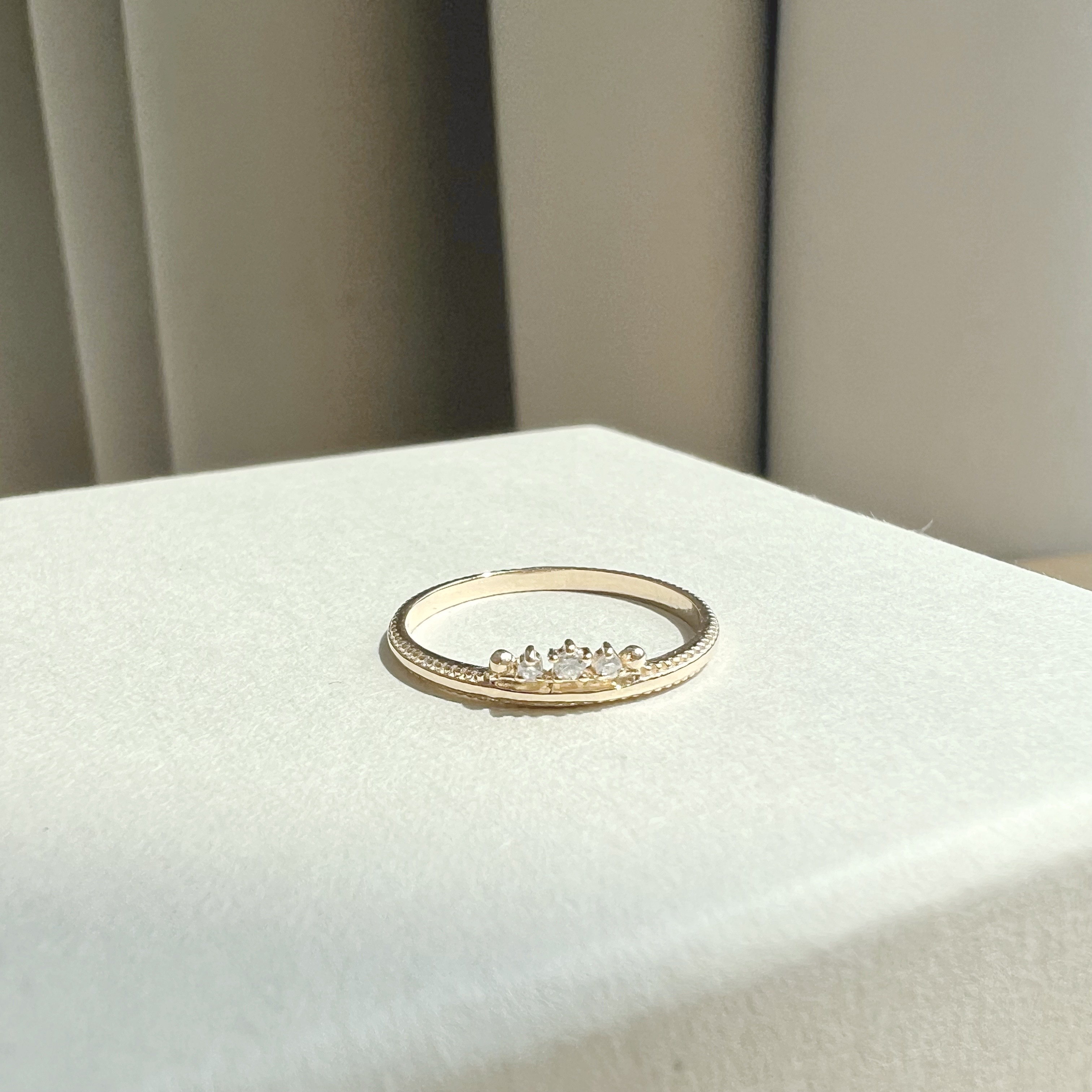 14K滾邊真鑽戒指