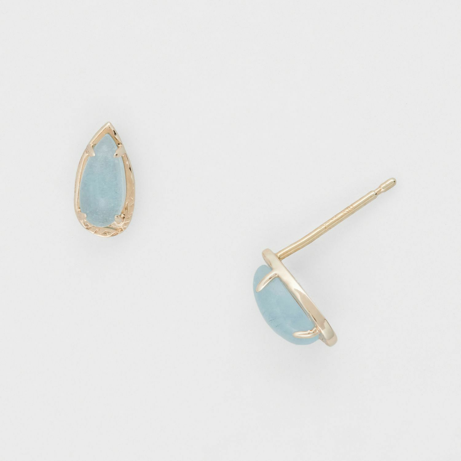 【輕奢】春日復古-14K金+925純銀海藍寶耳環