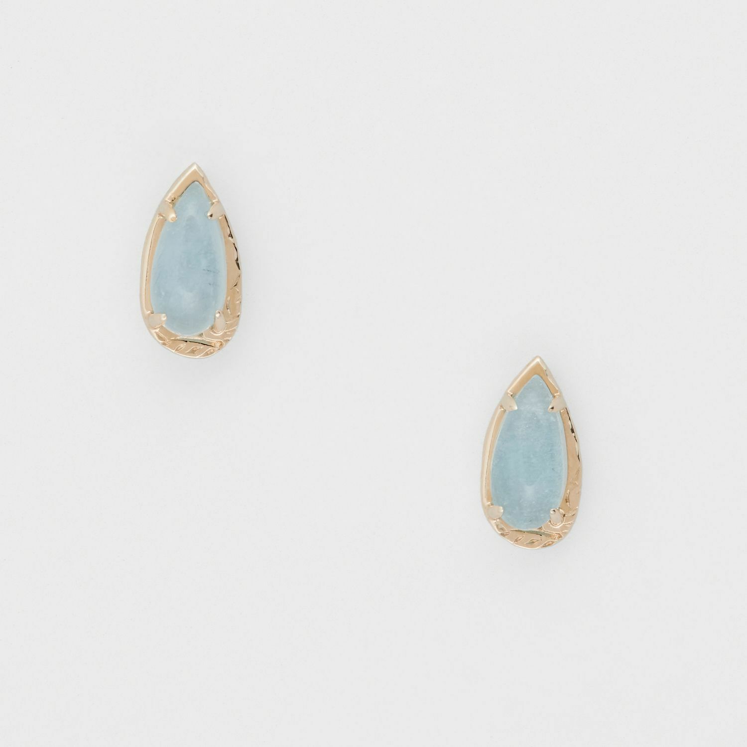 【輕奢】春日復古-14K金+925純銀海藍寶耳環