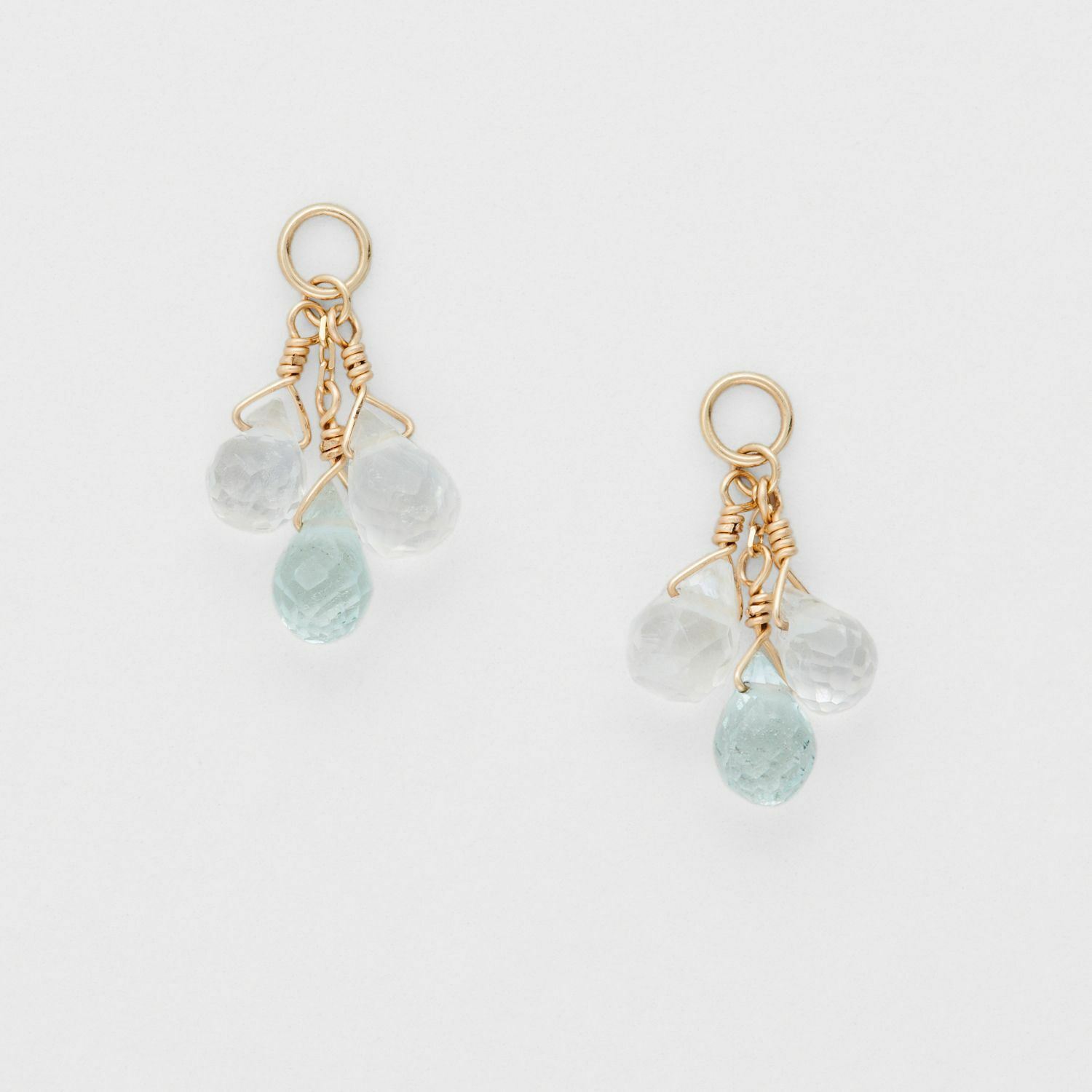 【輕奢】氣球旅行-14K金+925純銀白水晶藍石英耳掛