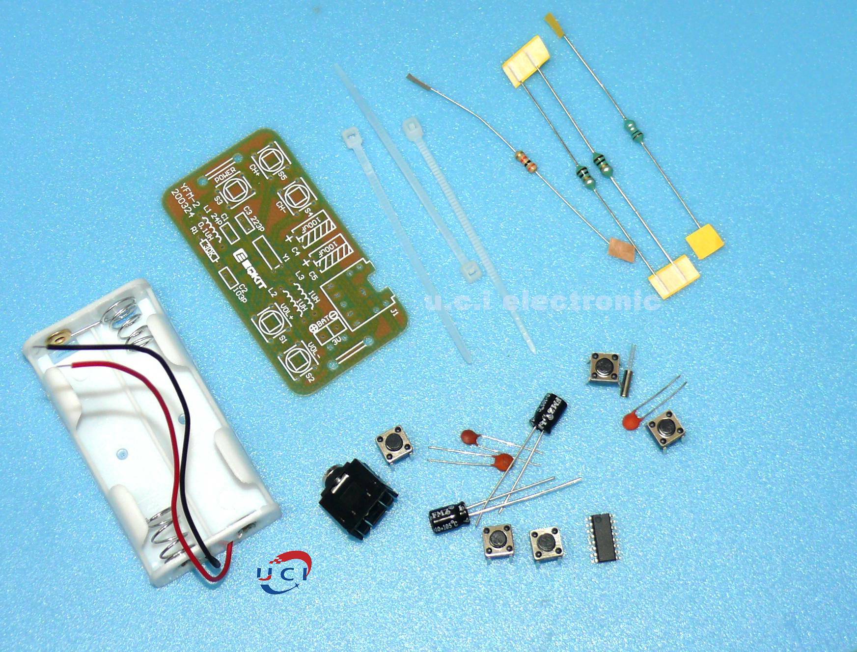【UCI電子】 (中) DIY收音機 簡易收音機散件 FM身歷聲收音機套件收音機實習套件