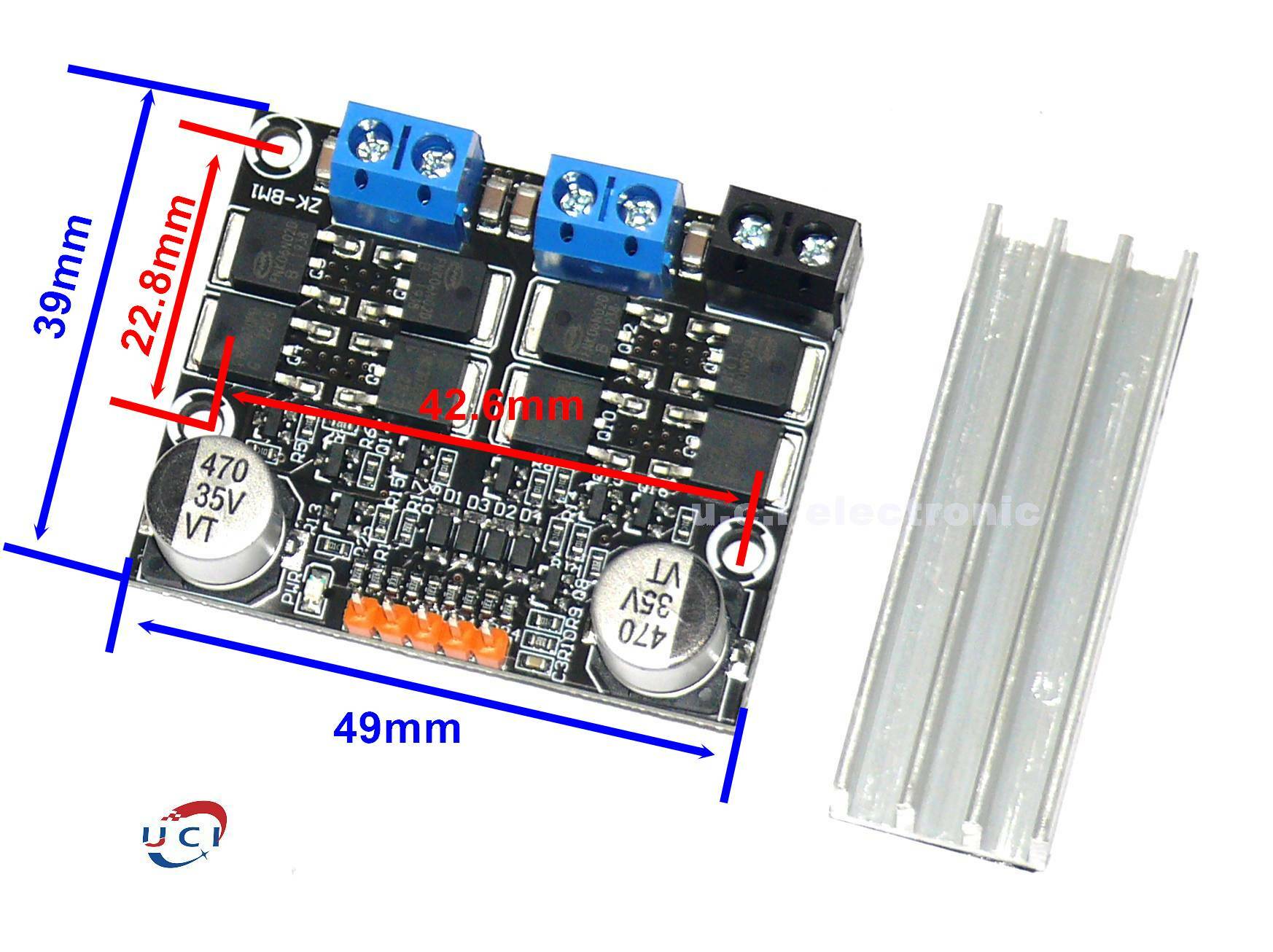 【UCI電子】 (中)  10A雙路直流電機驅動模組 低壓大電流正反轉 PWM調速器 調光器 調光調速驅動板模組