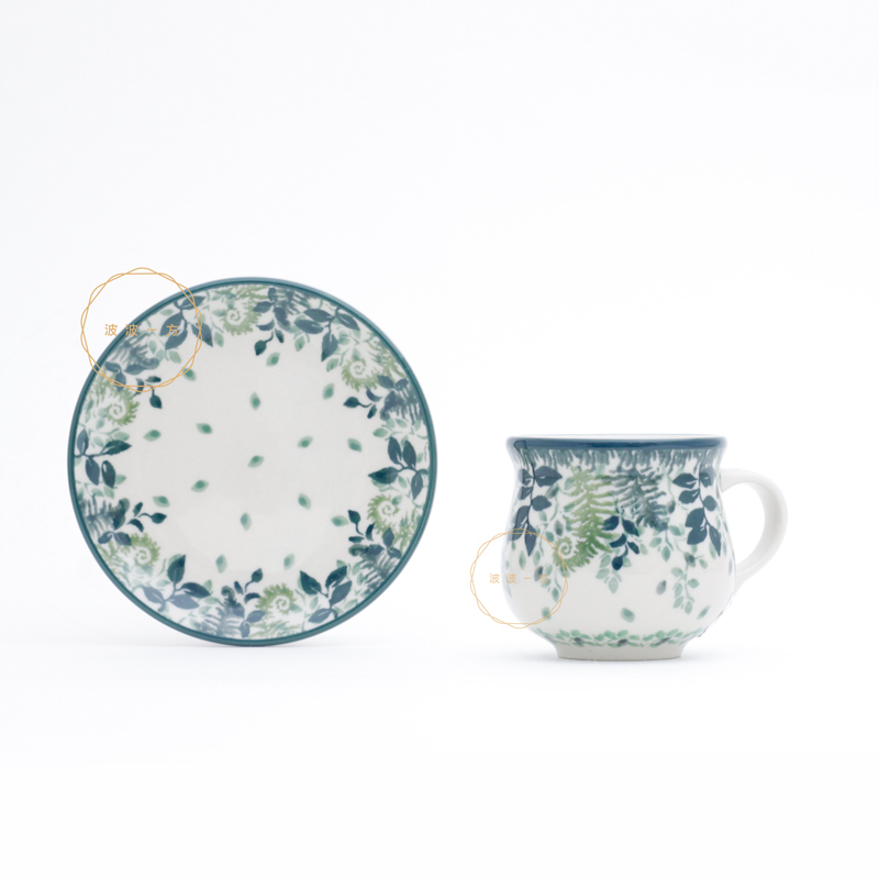 濃縮咖啡 杯盤組 100ml-蕨類植物