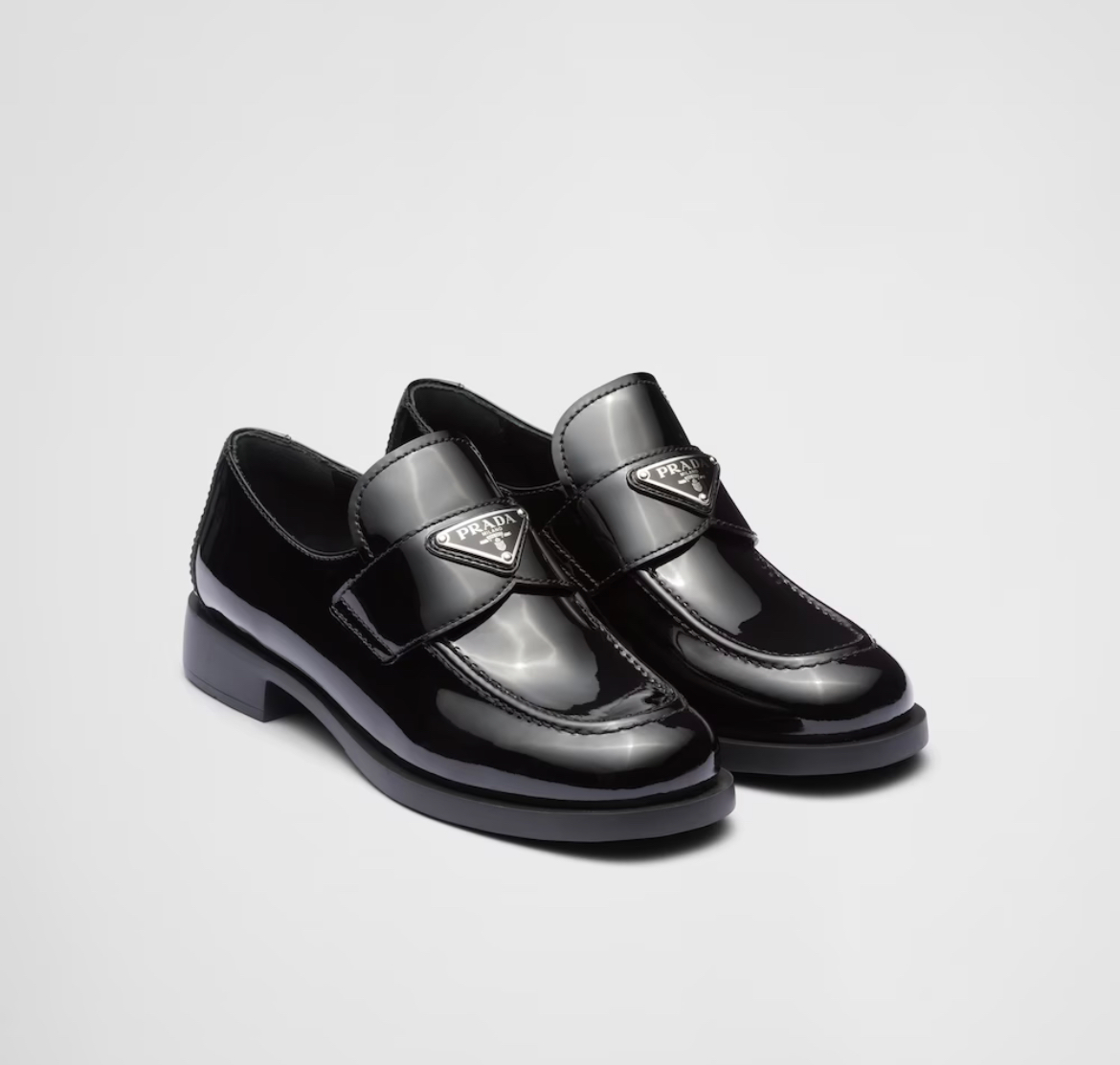 PRADA - Patent Leather Spazzolato Loafer With Logo Bit Front - 9 – Luxe  Hanger