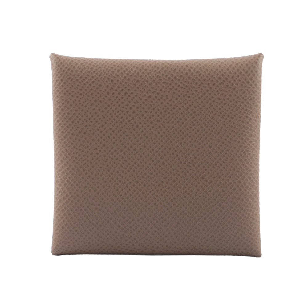 【HERMES】Bastia Epsom皮 方形釦式零錢包(象灰色)