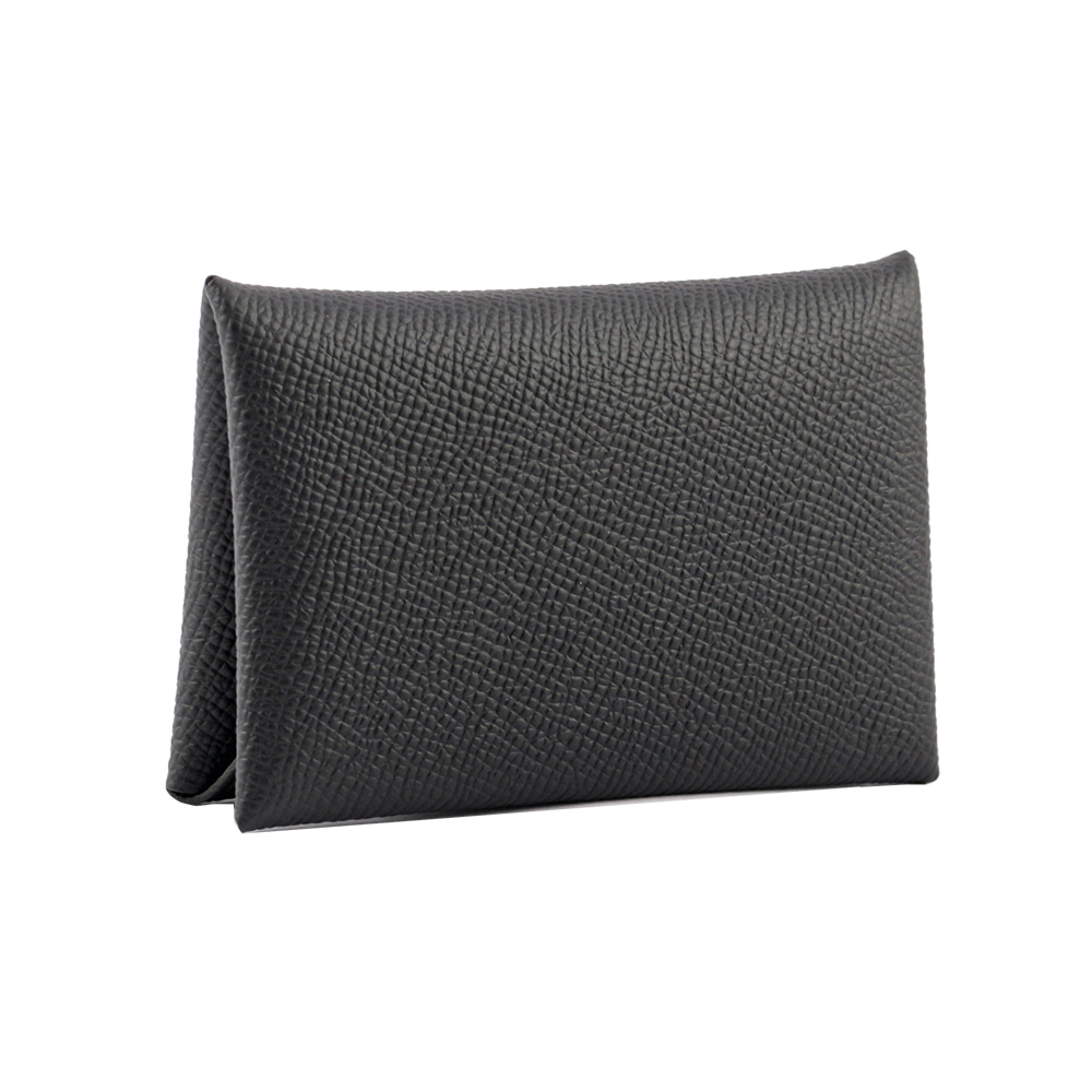【Hermès】Calvi Epsom皮釦式名片/卡片夾