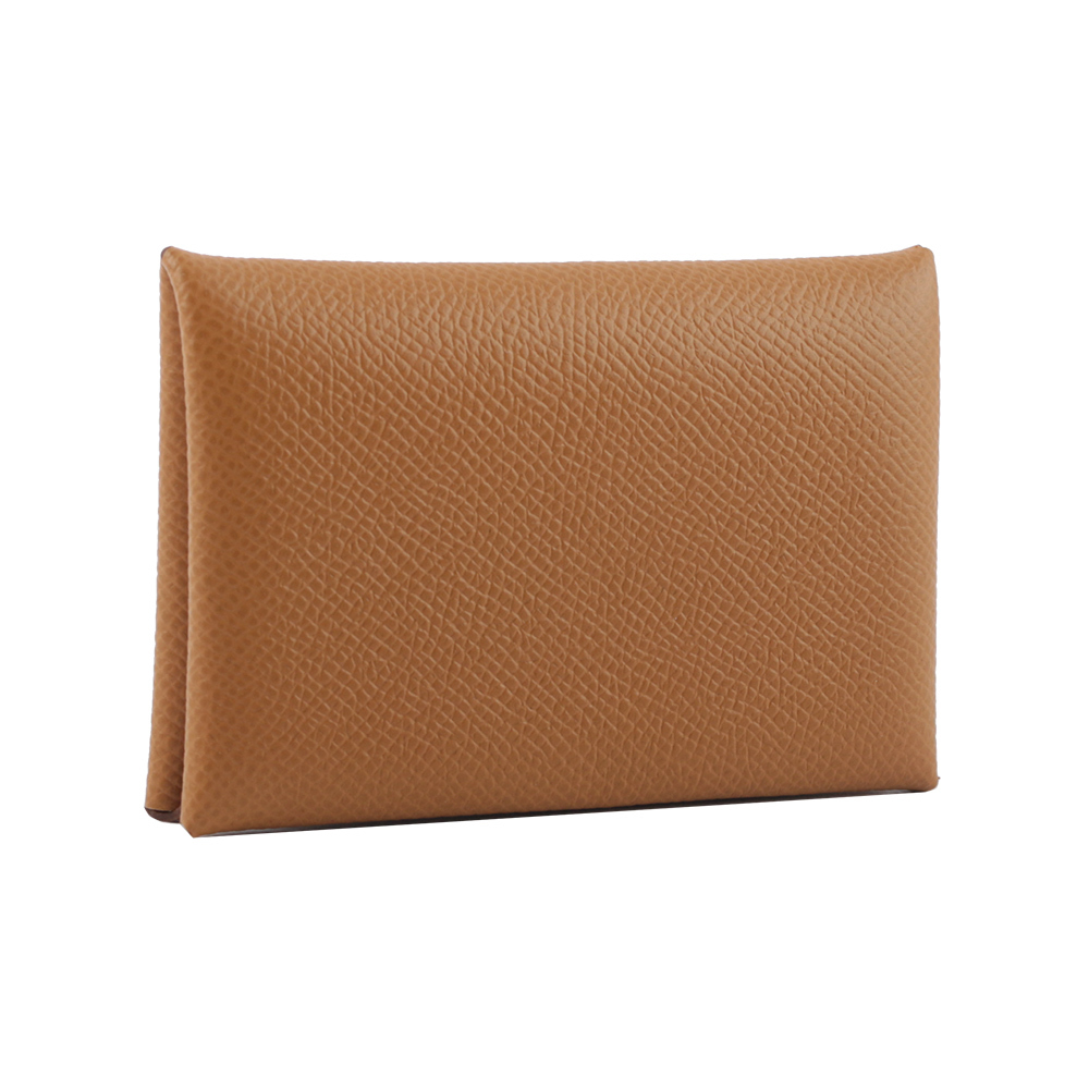 【Hermès】Calvi Epsom皮釦式名片/卡片夾