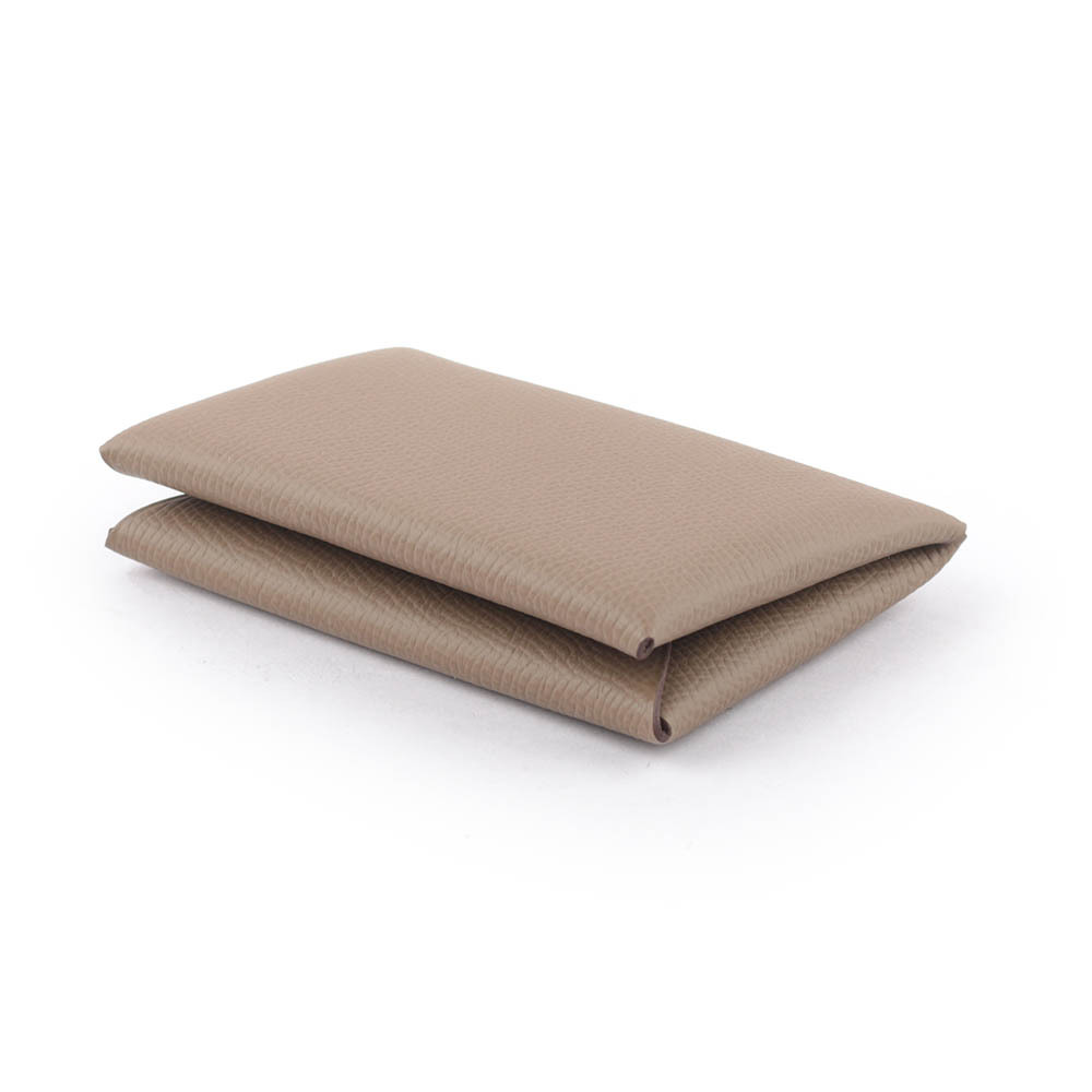 【HERMES】Calvi Epsom皮釦式名片/卡片夾(大象灰)