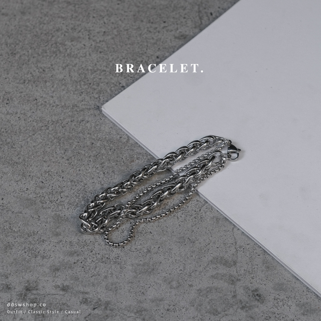 D.ecorate 雙層粗細龍骨手鍊