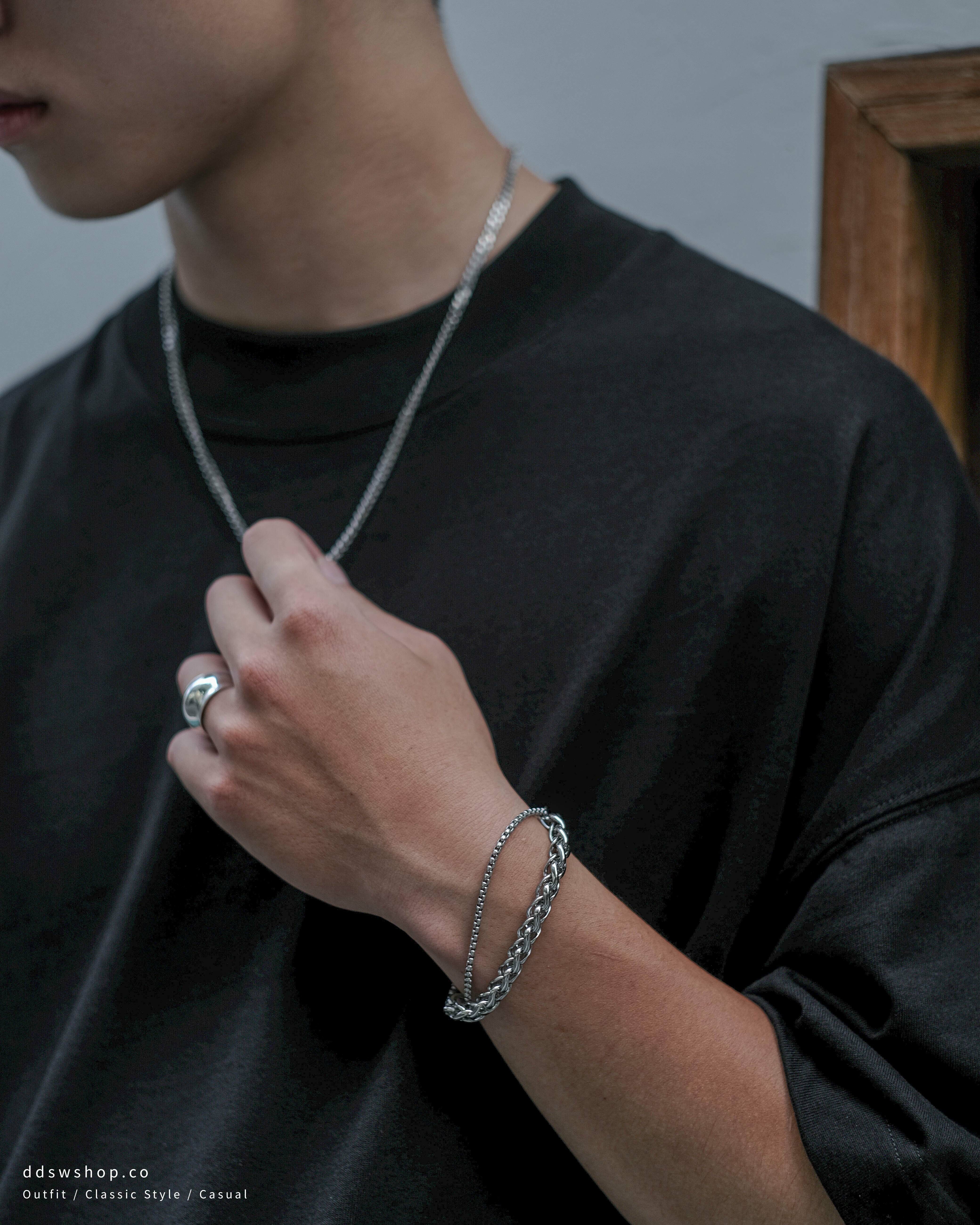 D.ecorate 雙層粗細龍骨手鍊